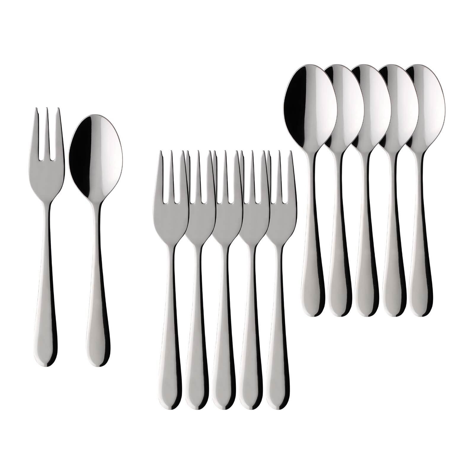 Villeroy & Boch Besteck-Set Oscar Kaffeebesteck Bundle 12er Set (12-tlg), Edelstahl, Spülmaschinenfest