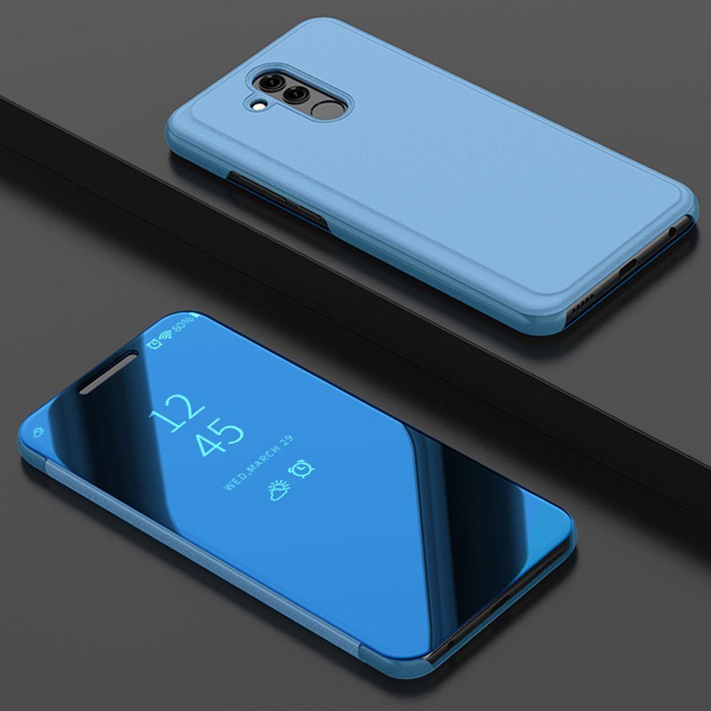 FITSU Handyhülle Spiegel Hülle für Huawei Mate 20 Lite Handytasche, Schlanke Klapphülle, elegantes Flipcase, Handyhülle mit Standfunktion