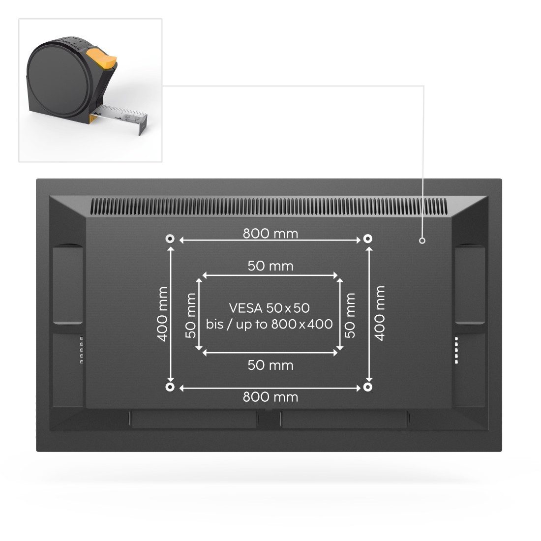 Hama TV-Wandhalterung Wandhalterung (neigbar, 32" - 75", VESA 600 x 400), (bis 75 Zoll)