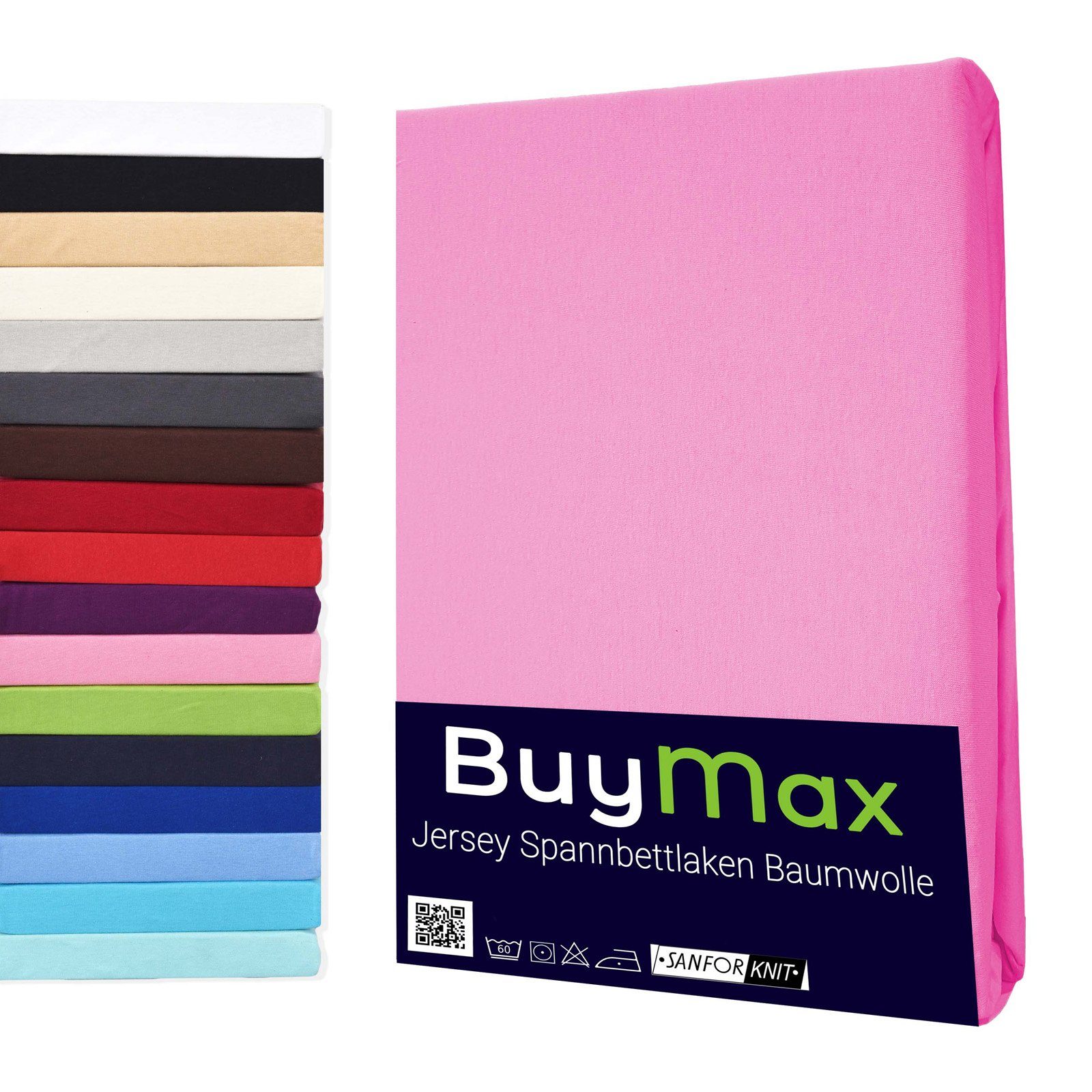 Spannbettlaken StyleHeim, Buymax, Jersey, Gummizug: Rundumgummi, Spannbettlaken Jersey aus 100% Baumwolle, Pflegeleicht und Atmungsaktiv mit Rundumgummi in Verschiedenen Farben und Größen Altrosa