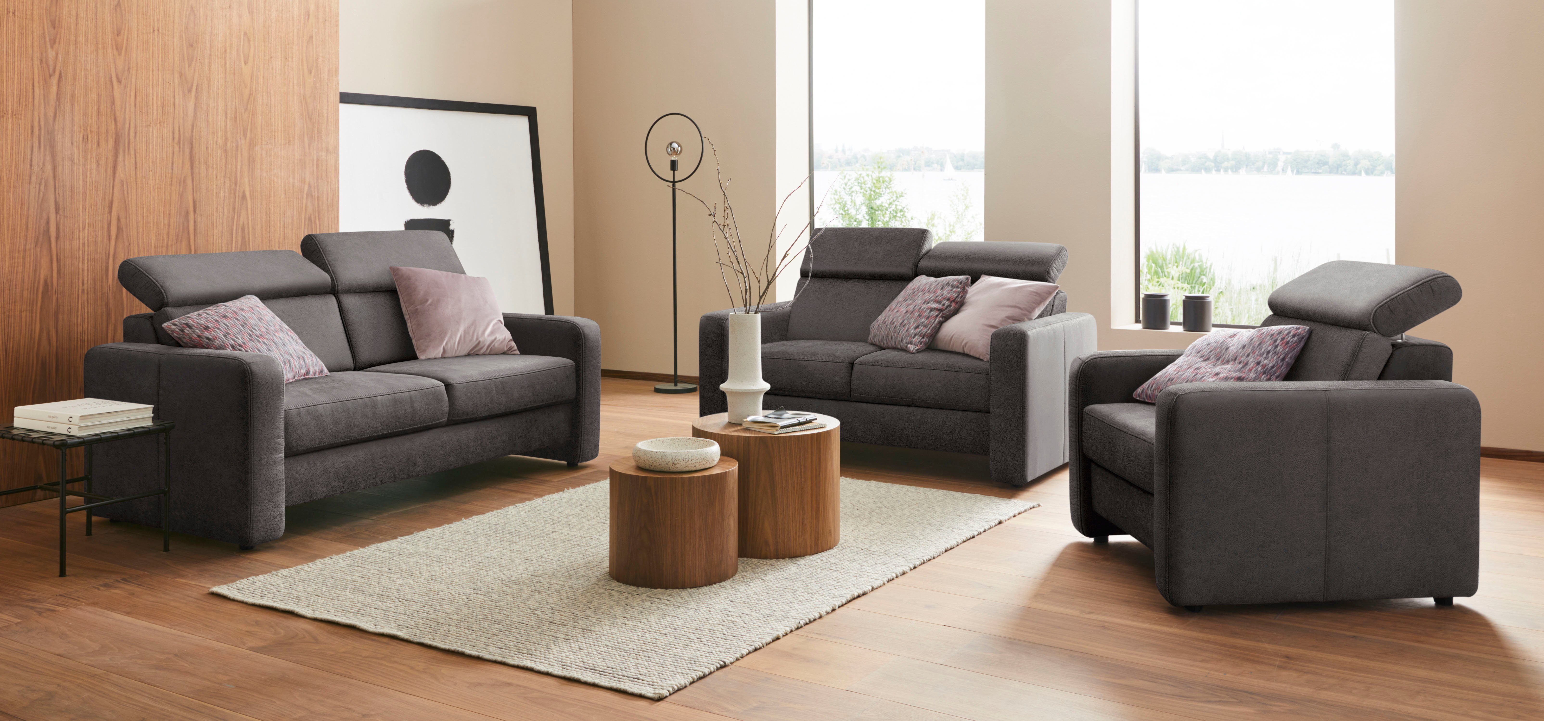 sit&more 2,5-Sitzer Bologna, inklusive Kopfteilverstellung und Federkern