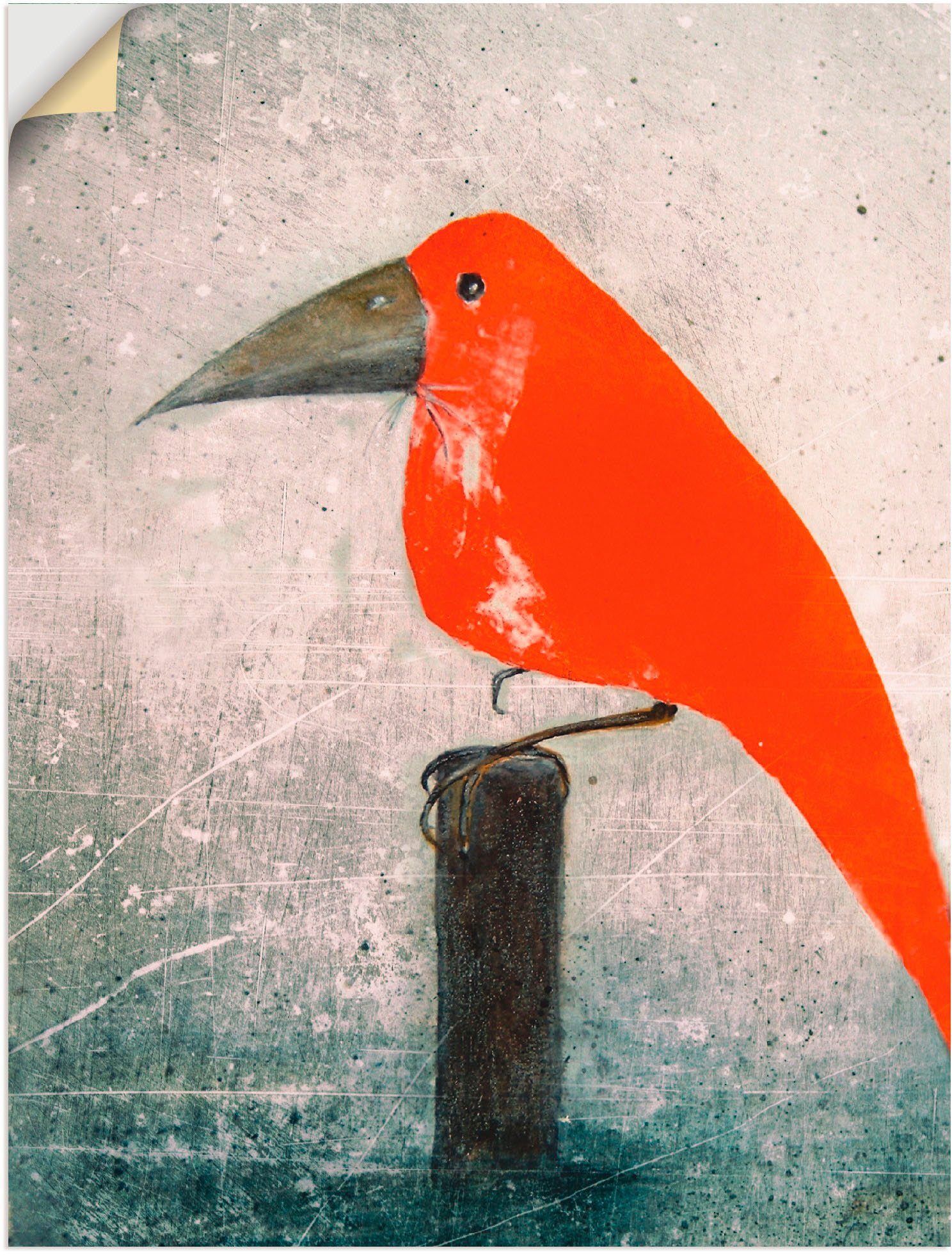 Artland Wandbild »Der Rote Vogel«, Vögel (1 Stück), in vielen Größen & Produktarten -Leinwandbild, Poster, Wandaufkleber / Wandtattoo auch für Badezimmer geeignet-Otto