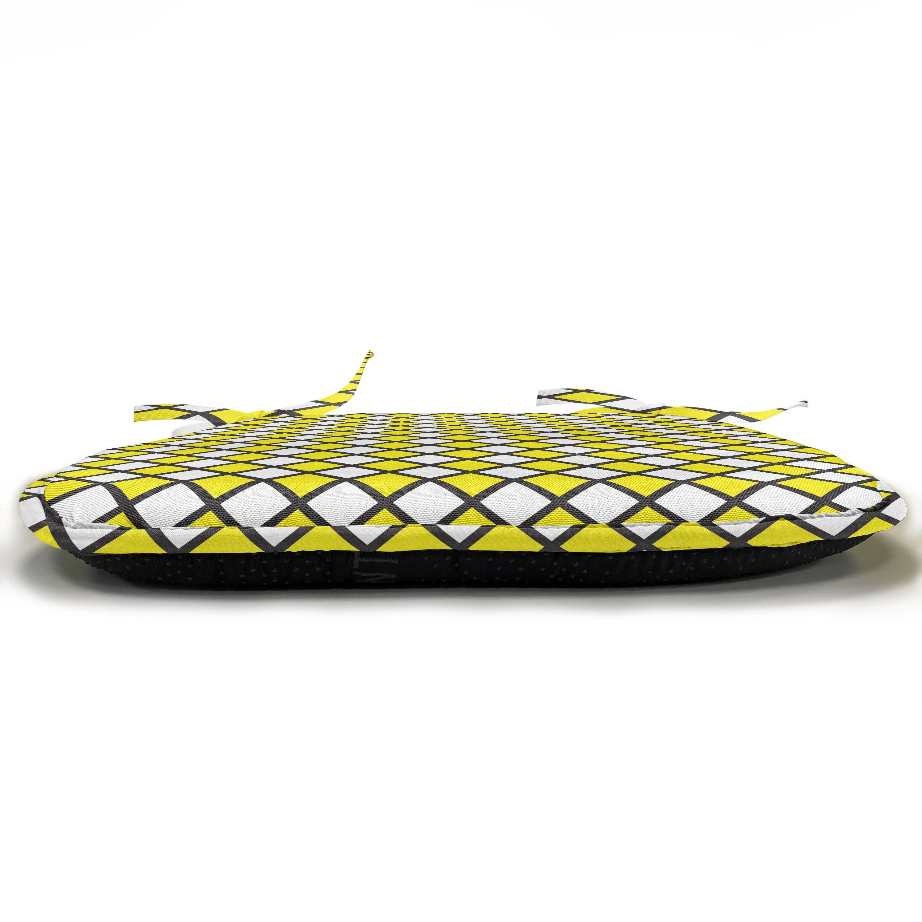 Abakuhaus Stuhlkissen Dekoratives wasserfestes Kissen und Küchensitze, Riemen Gelb Weiß Alt für mit geometrische