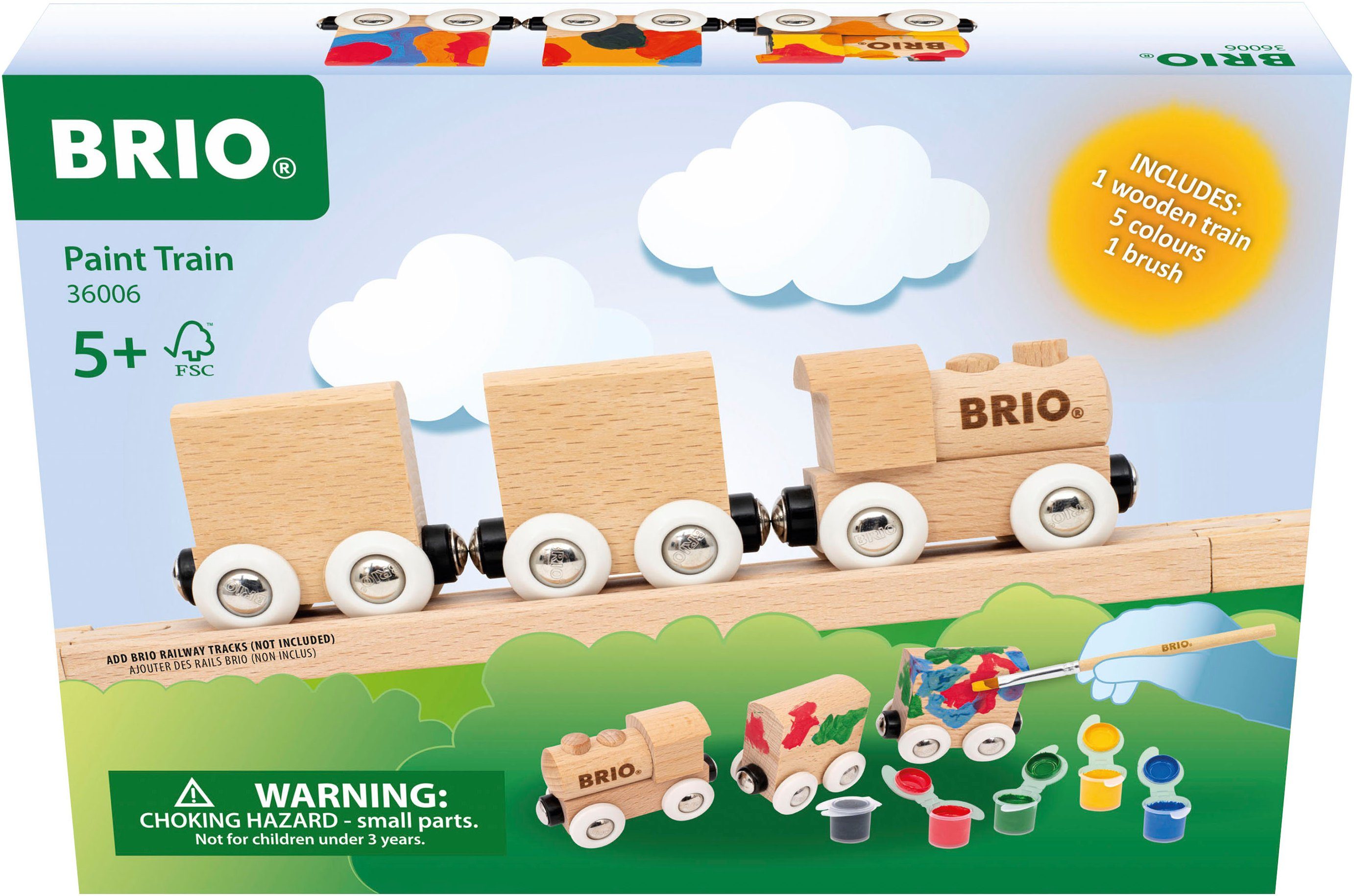 BRIO® Spielzeug-Zug Holzzug zum Anmalen, Made in Europe, FSC® - schützt Wal günstig online kaufen