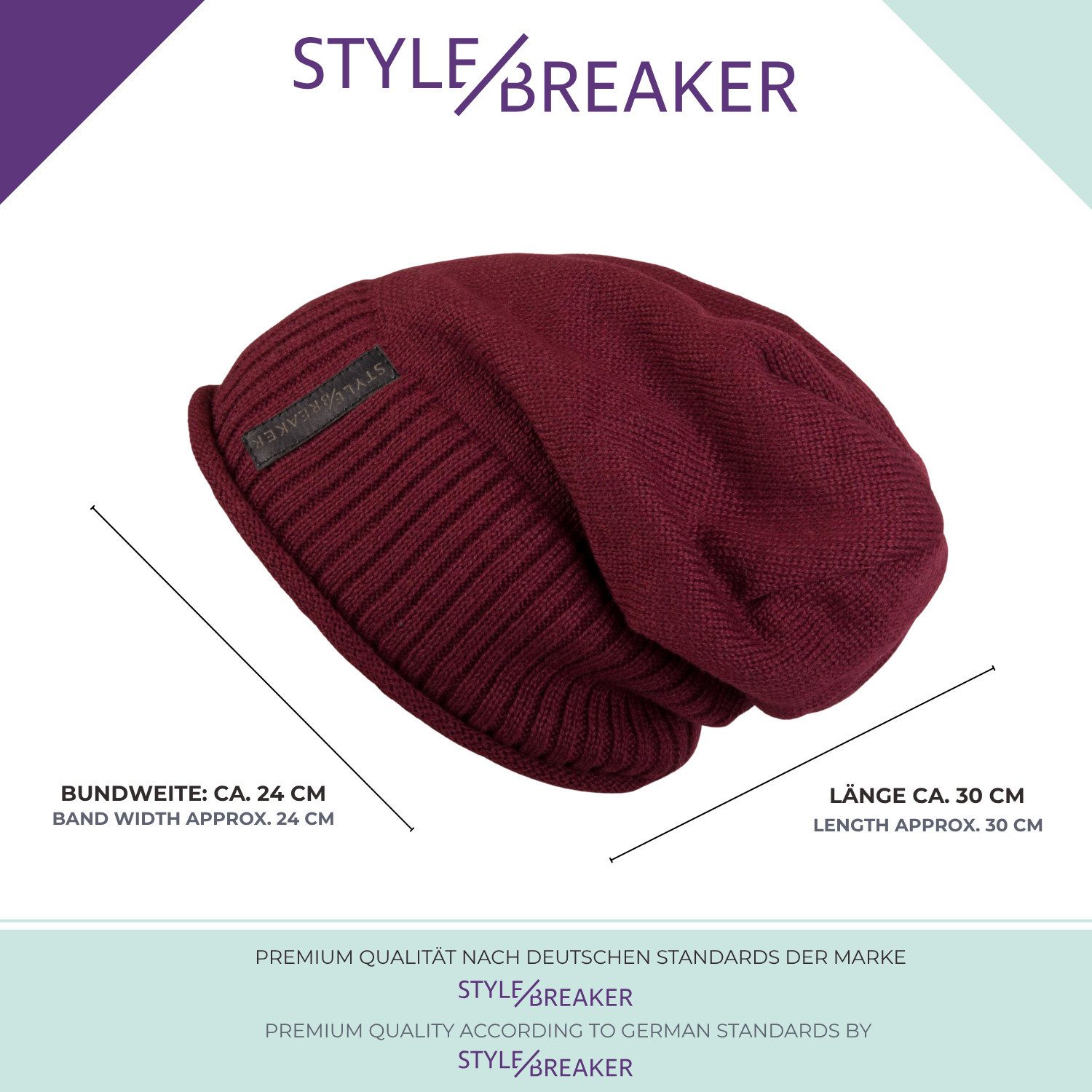 styleBREAKER Strickmütze Feinstrick Beanie mit Teddyfleece (1-St)