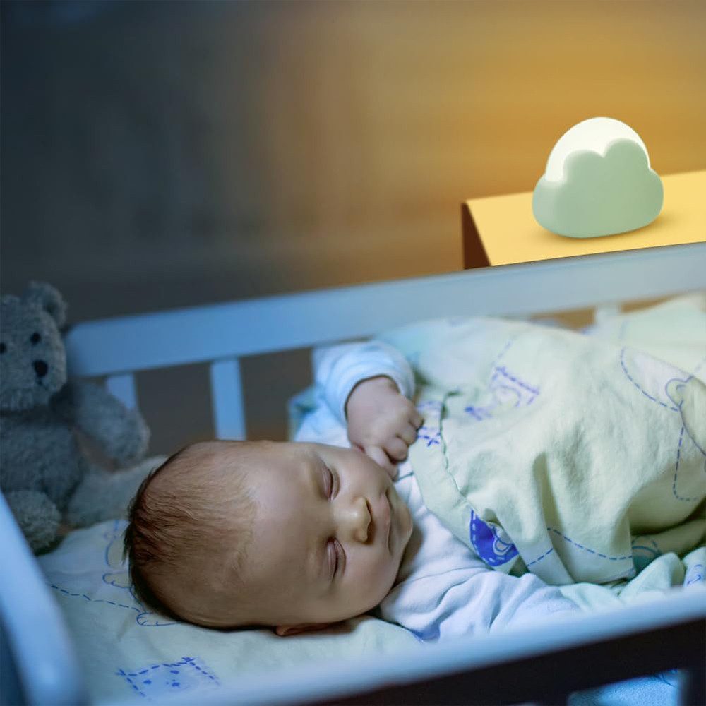 TUWENA LED Nachtlicht Wolkenform LED Nachtlicht, Dimmbar Kinder Nachtlampe, Aufladbar, Wiederaufladbares Nachtlicht, Geschenke für Frau, Mädchen, Freunde – Bild 2 von 5
