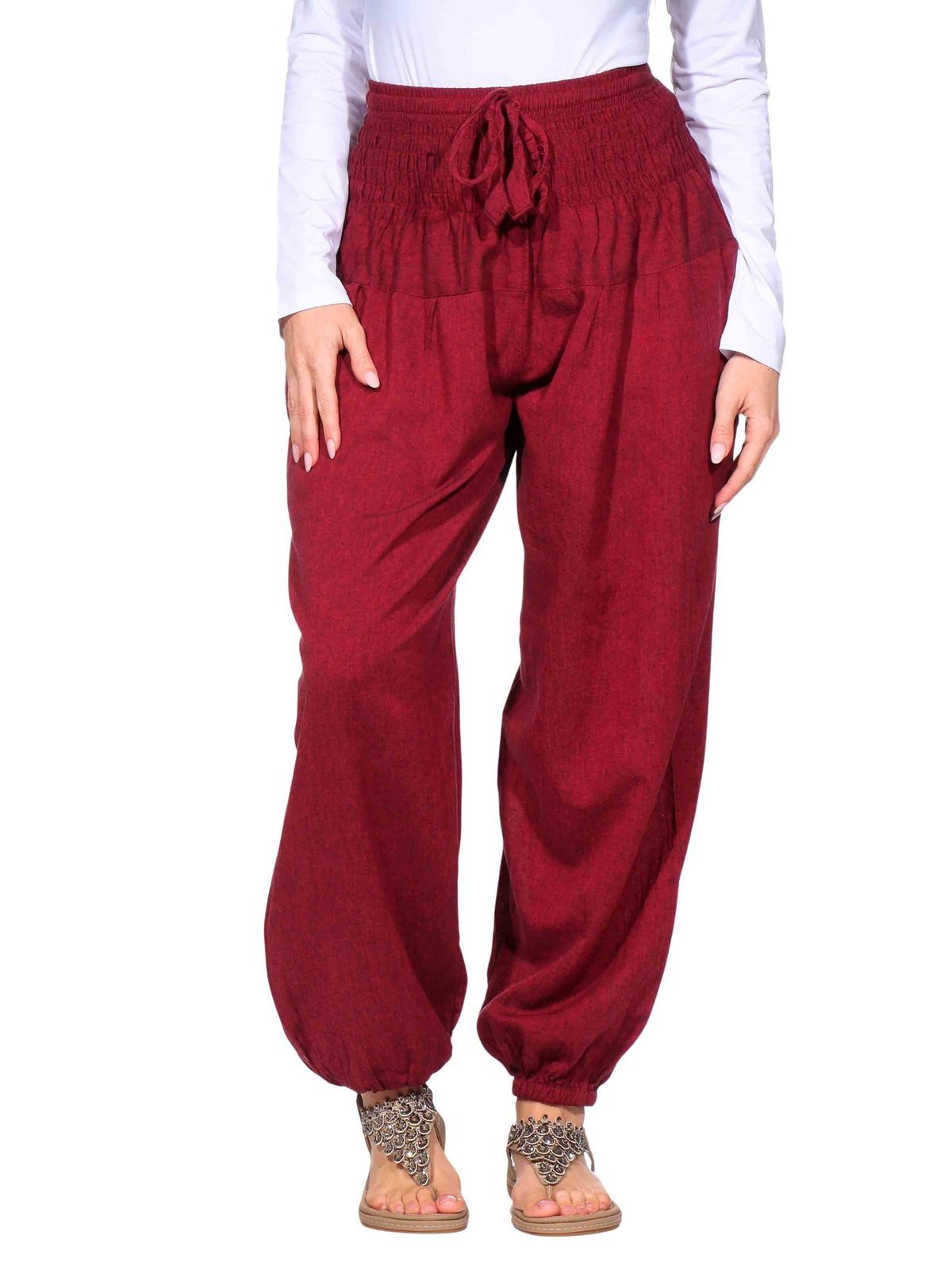 KUNST UND MAGIE Haremshose Kunst&Magie Damen Pluder-/Haremshose Sommerhose Hippie Wellness Yoga