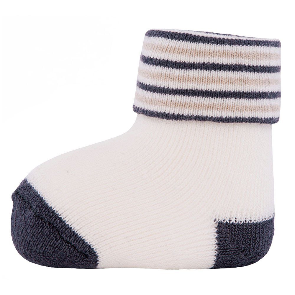 Socken Socken Newborn Ewers Uni/Ringel kiesel-grau (6-Paar)