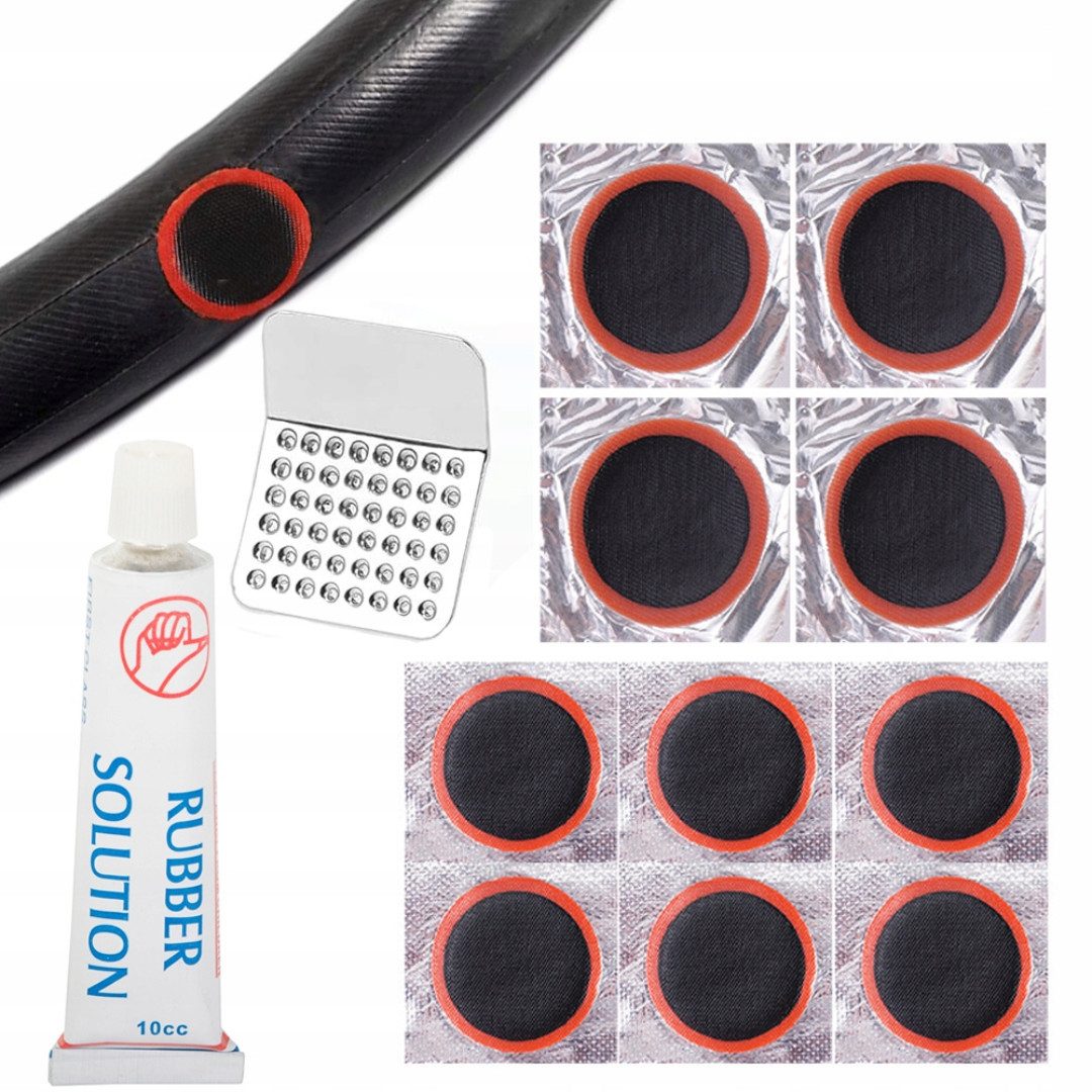 RACEL Fahrrad-Reparaturset Fahrrad Reparatur Set 12‑teilig Flickzeug Pannenset Reifenreparatur, 12-St.