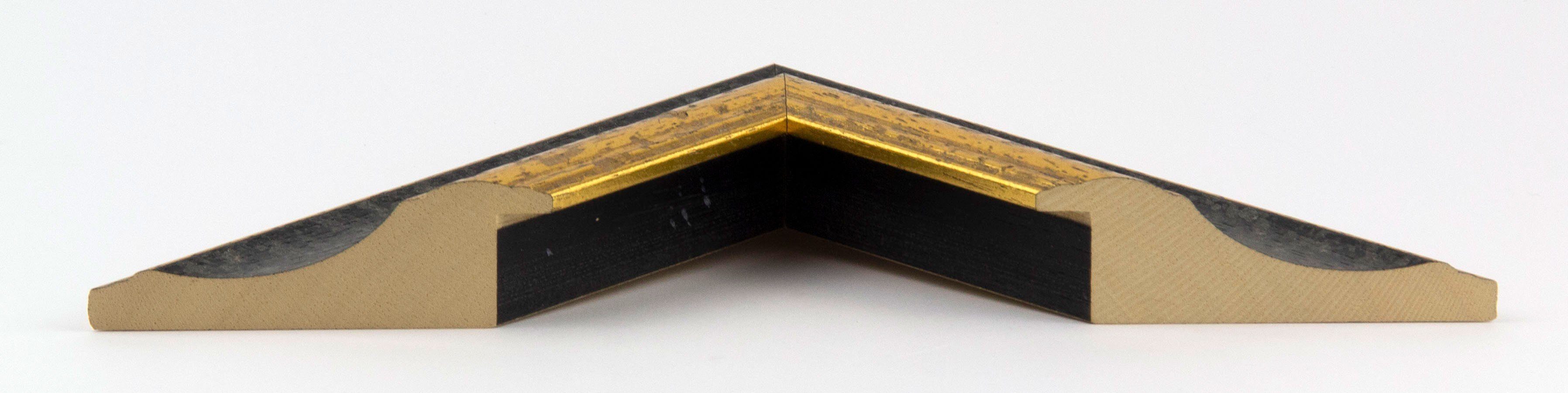 Barock Einzelrahmen Bilderrahmen, Gold, Schwarz Dysnomia Echtholz (1 Edel Stück), 20x27 cm, myposterframe