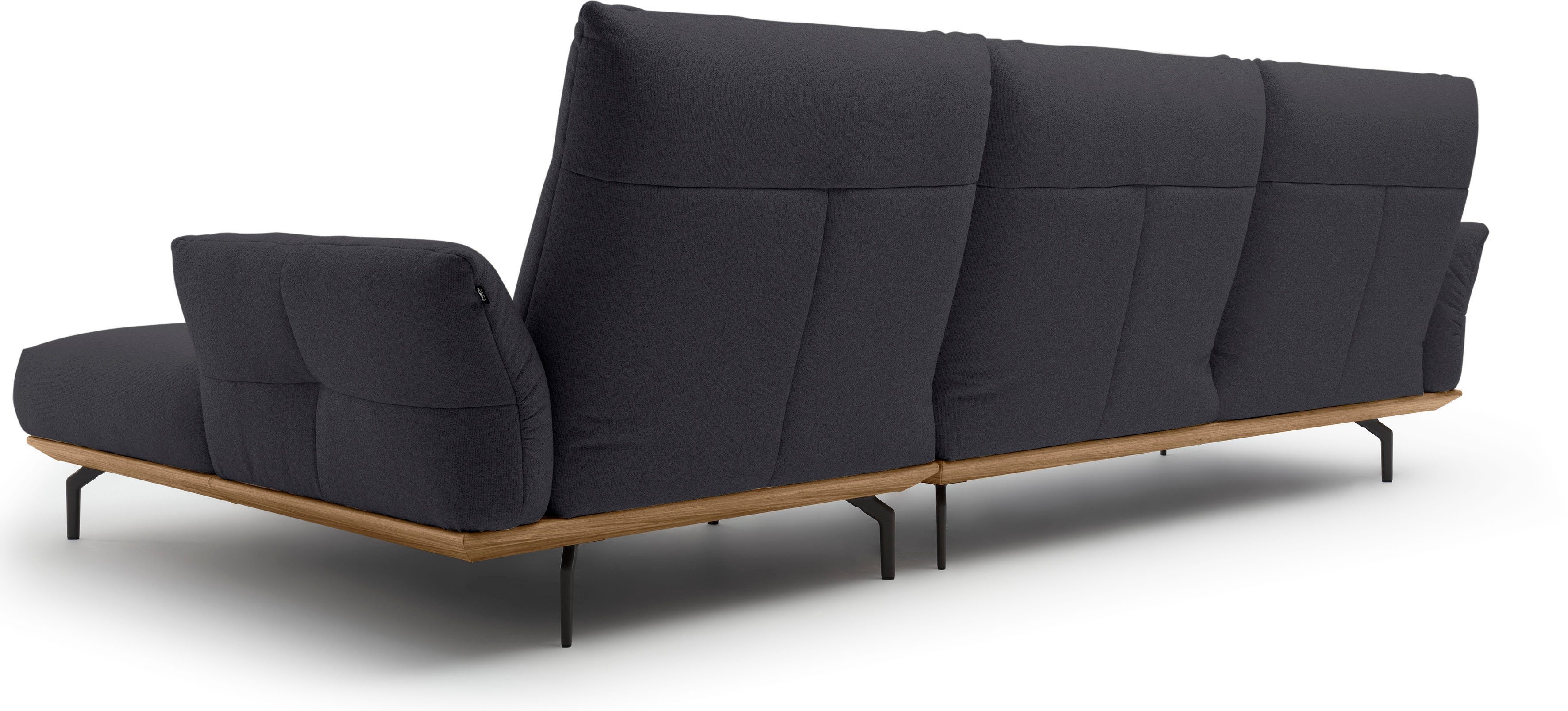 Creation BY ROLF BENZ Ecksofa CR.460, Sockel in Nussbaum, Winkelfüße in Umbragrau, Breite 318 cm