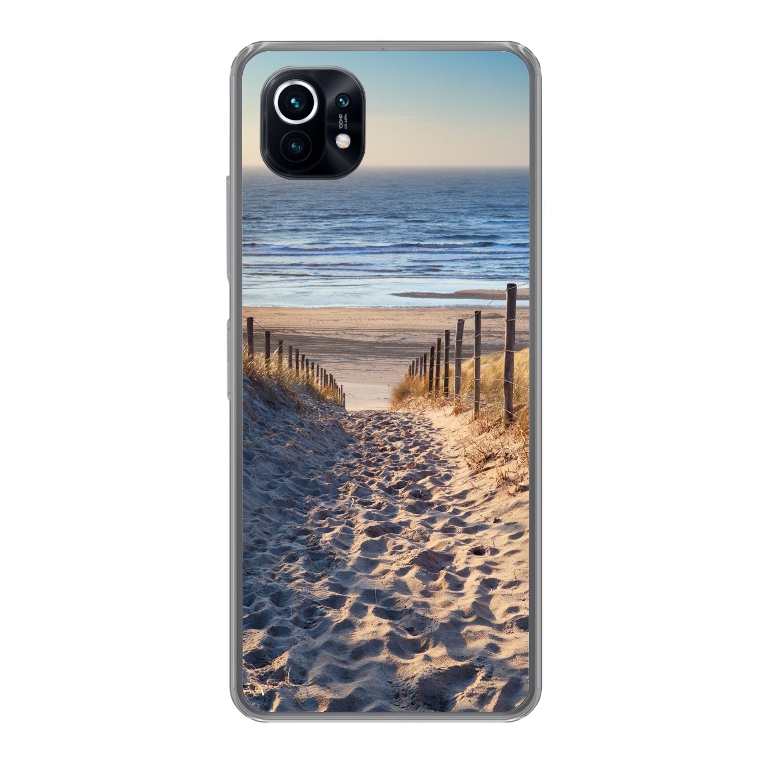 MuchoWow Handyhülle für Xiaomi Mi 11 Strand - Meer - Niederlande - Dünen - Sonne, Phone Case, Silikon, Schutzhülle Dünn