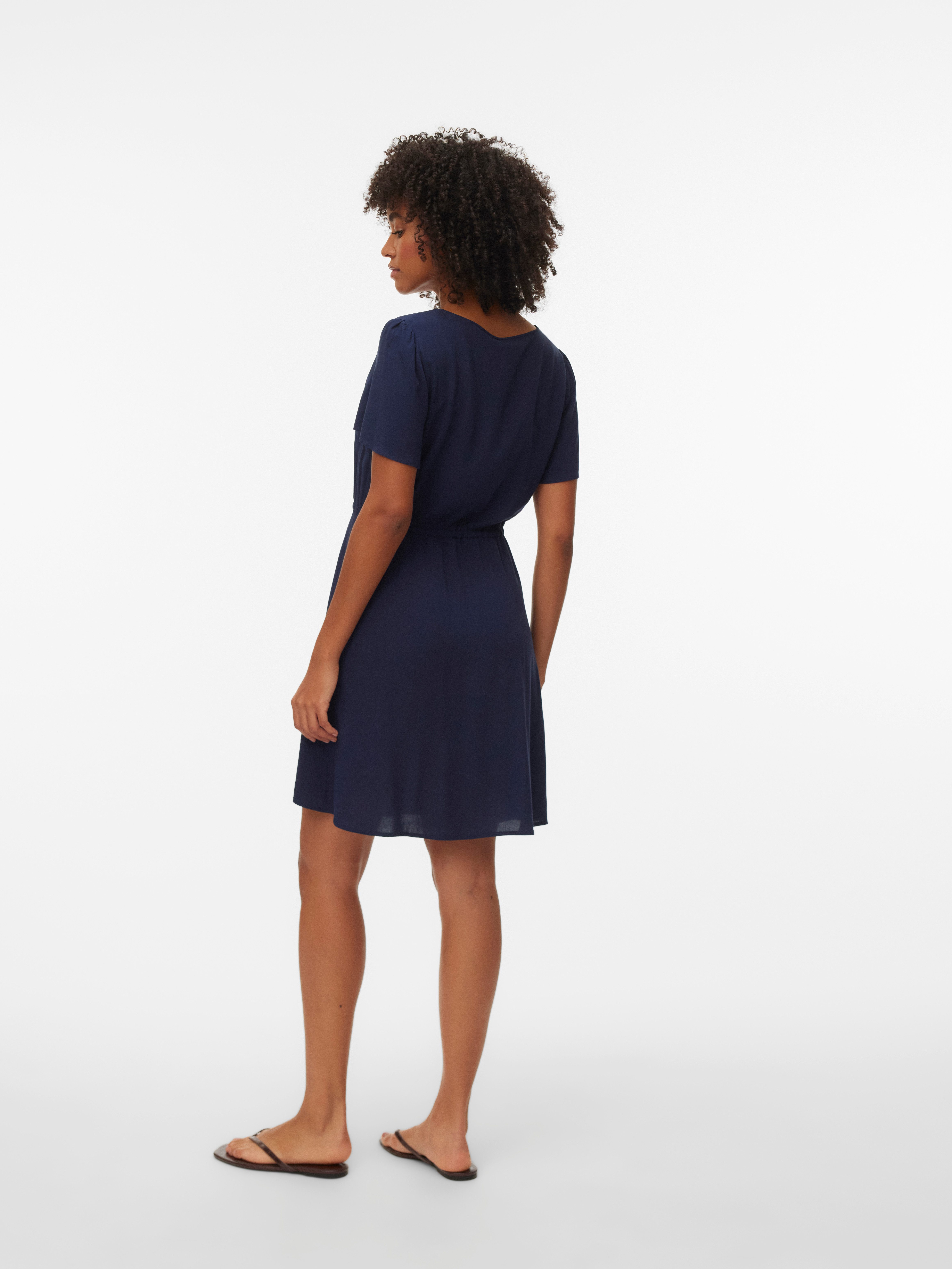Vero Moda Minikleid VMEASY JOY SS SHORT DRESS WVN GA Viskose, regular fit