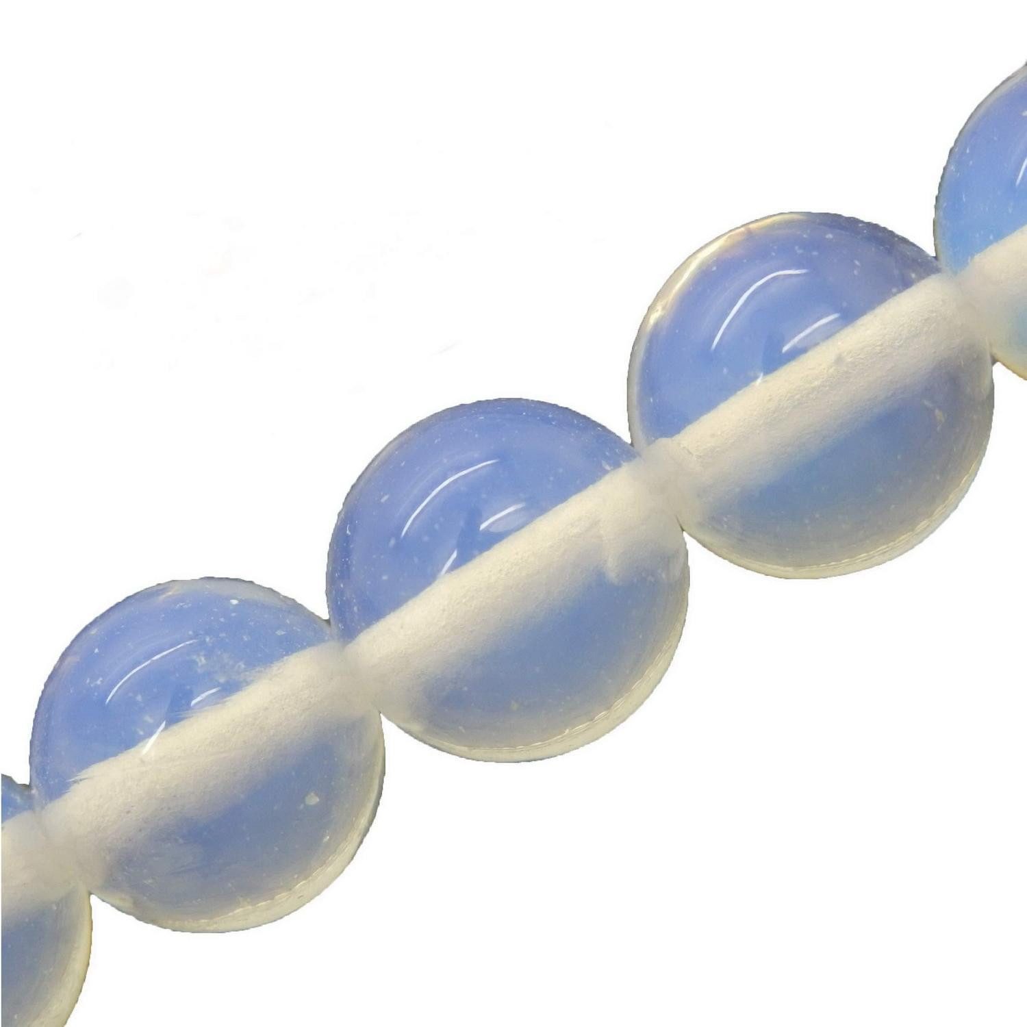LuxusKollektion Bastelperlen Natursteinperlen Schmuckherstellung 5 Stränge White Opal, (5-tlg)