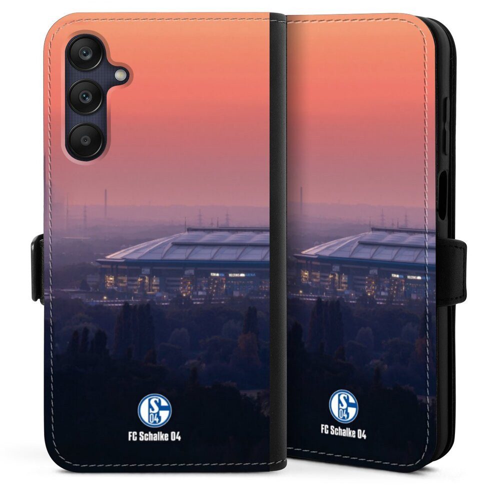 DeinDesign Handyhülle Stadion FC Schalke 04 Offizielles Lizenzprodukt Schalke 04 Stadion, Samsung Galaxy A25 5G Hülle Handy Flip Case Wallet Cover