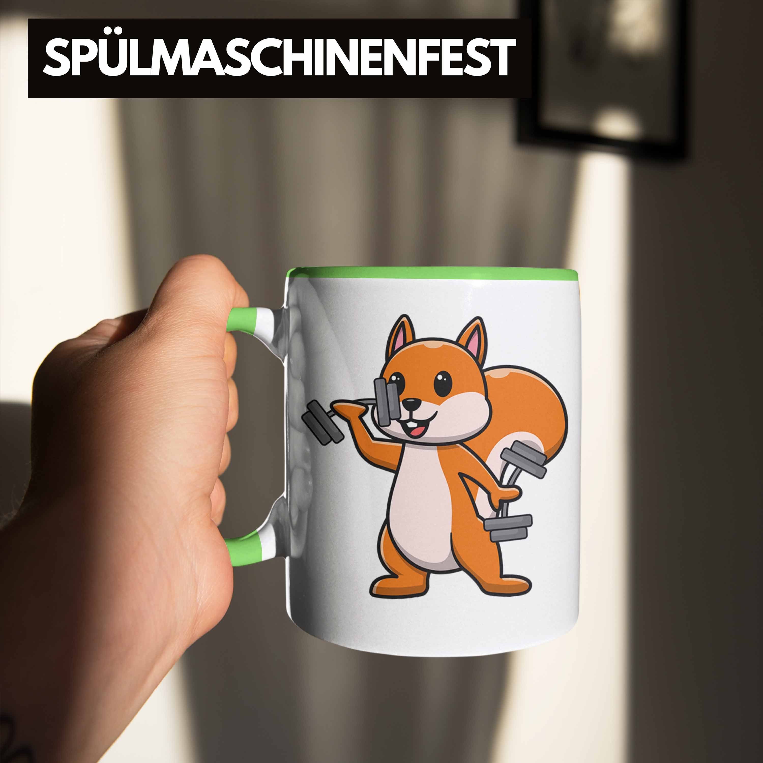 Gym für Geschenk Grafik Geschenkidee Tasse Trendation Tasse Liebhaber Grün Lustige Eichhörnchen Trendation - Tasse Lustig Eichhörnchen