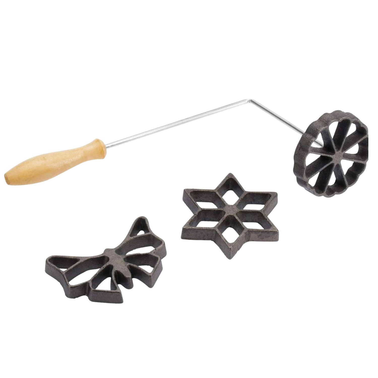 WESTMARK Ausstechform Waffelbäckerei, Mit 3 Motiven, Mit Rezeptheft, Formengröße: 7 – 9 cm, Stahl