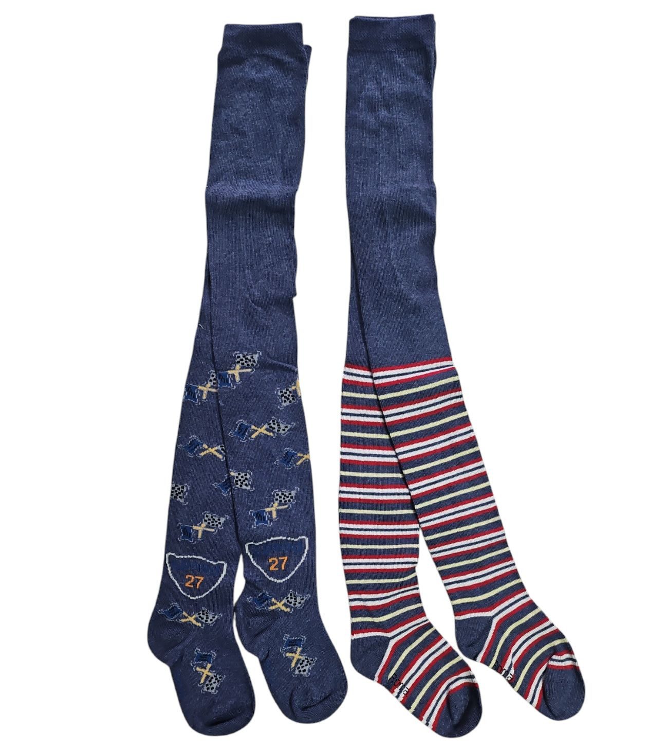 Riese Strümpfe Strickstrumpfhose Strickstrumpfhose Baumwoll Kinderstrumpfhose für Jungen 2 Stück (Packung 2er Pack) bunte Streifen
