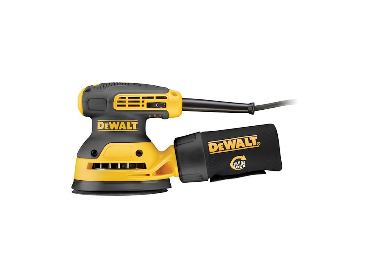 DeWalt Akku-Exzenterschleifer 125 mm, 280 Watt, max. 12000 U/min, 280 Watt, inkl.Staubfangsack, Schleifpapier-Durchmesser: 125 mm