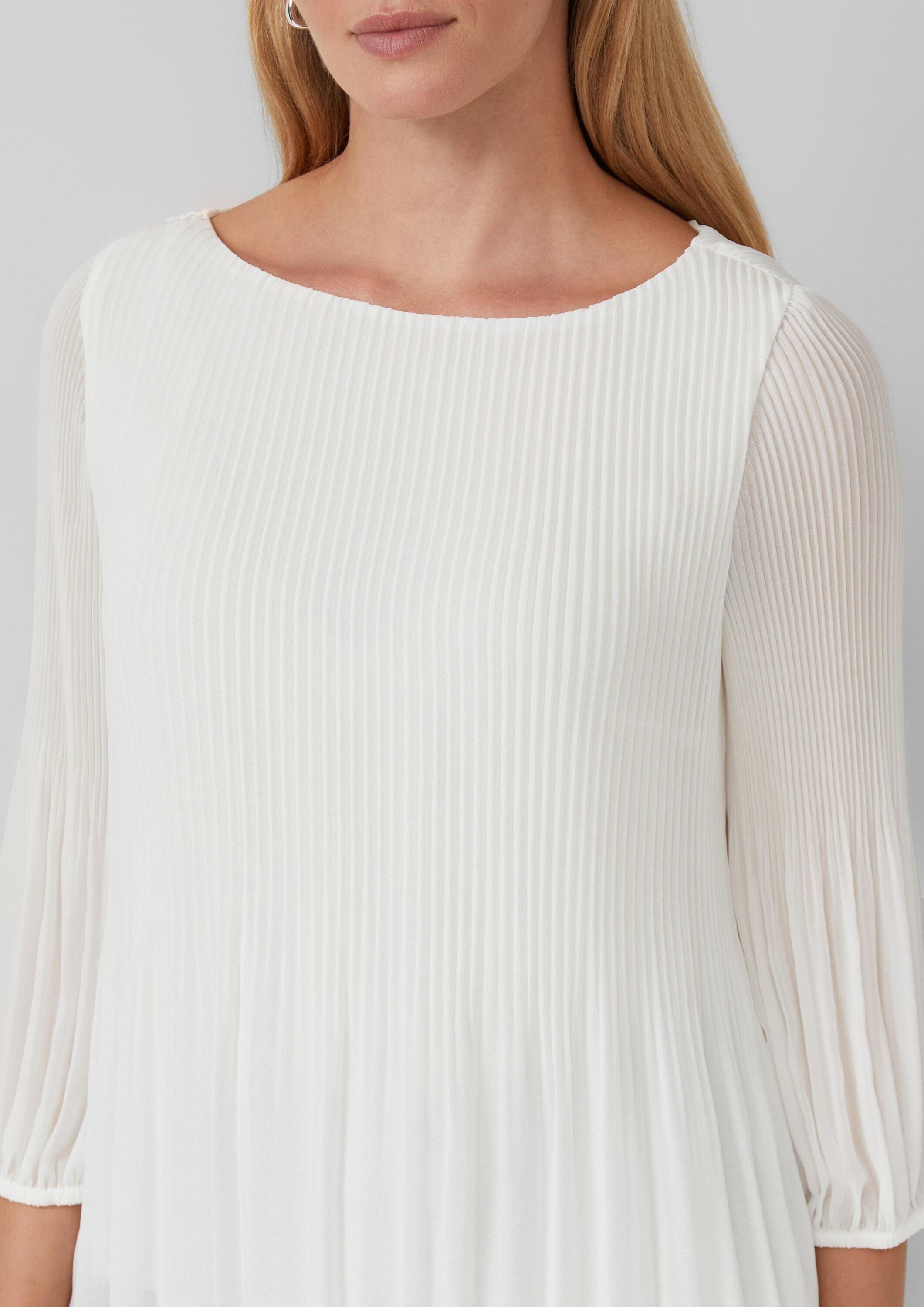 s.Oliver Kurzarmbluse Bluse Plisseebluse mit 3/4-Arm