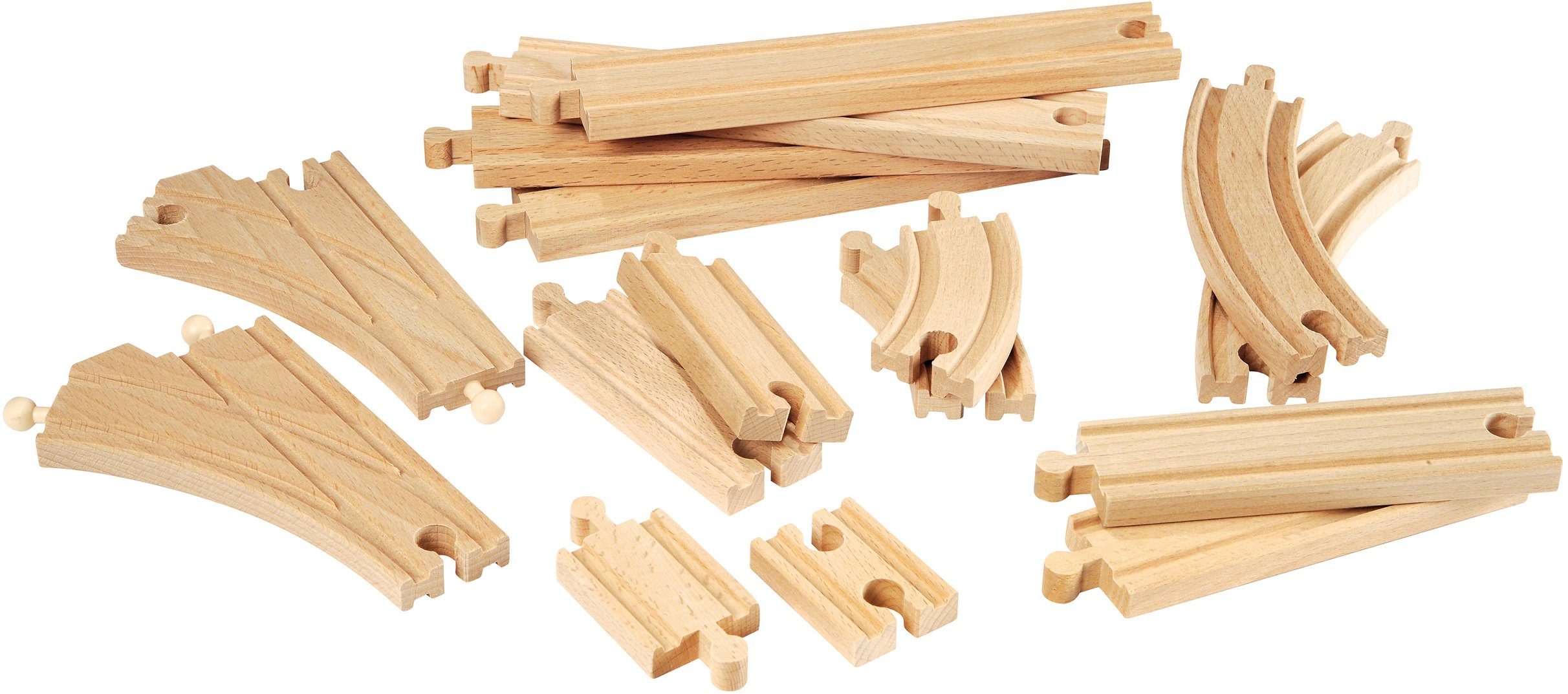 BRIO® Gleise-Set BRIO® WORLD, Mittleres Schienensortiment, (Set), Ergänzungsset BRIO® WORLD, FSC®- schützt Wald - weltweit