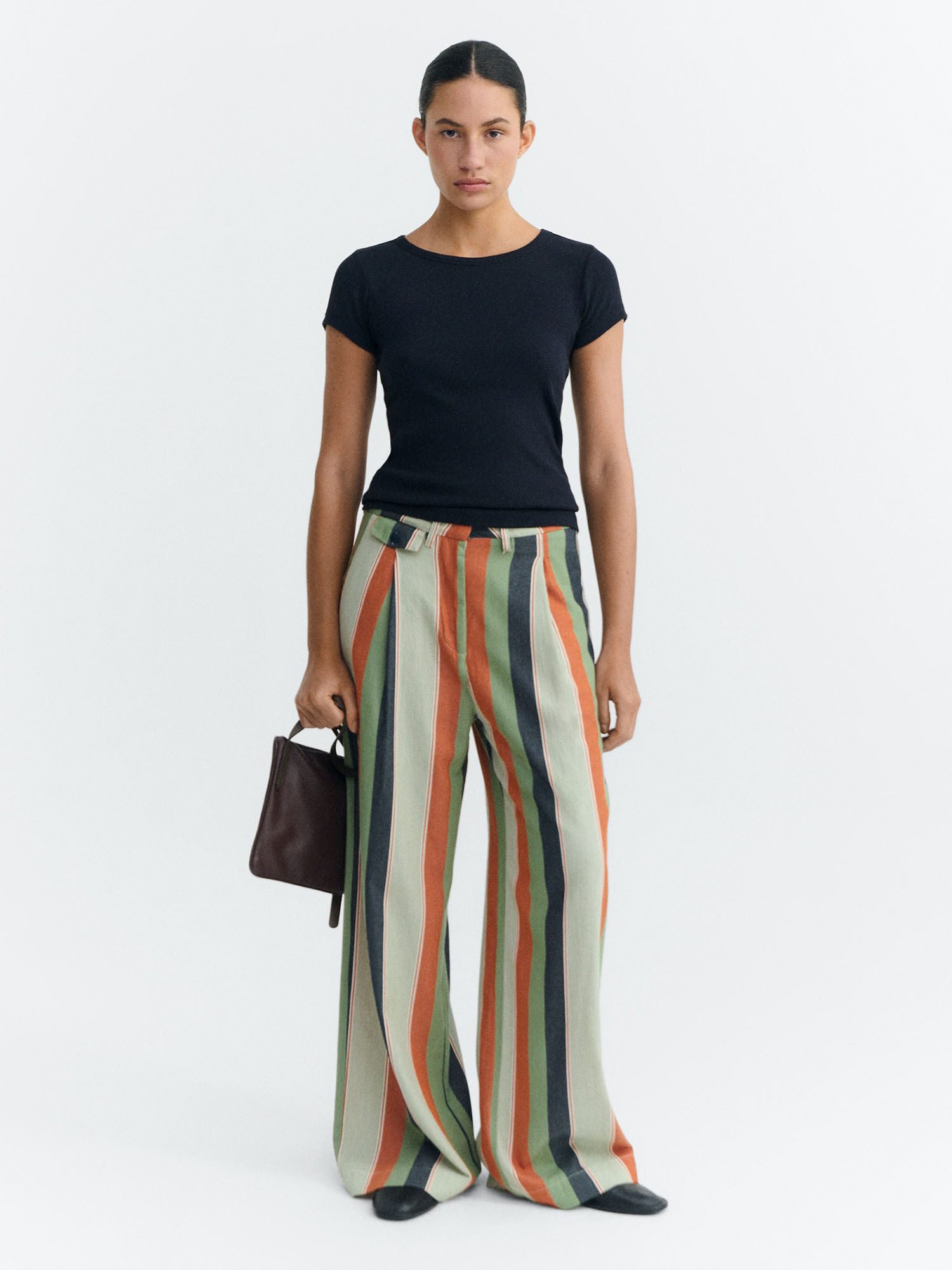 Thinking Mu Bundfaltenhose Striped Pat Pants