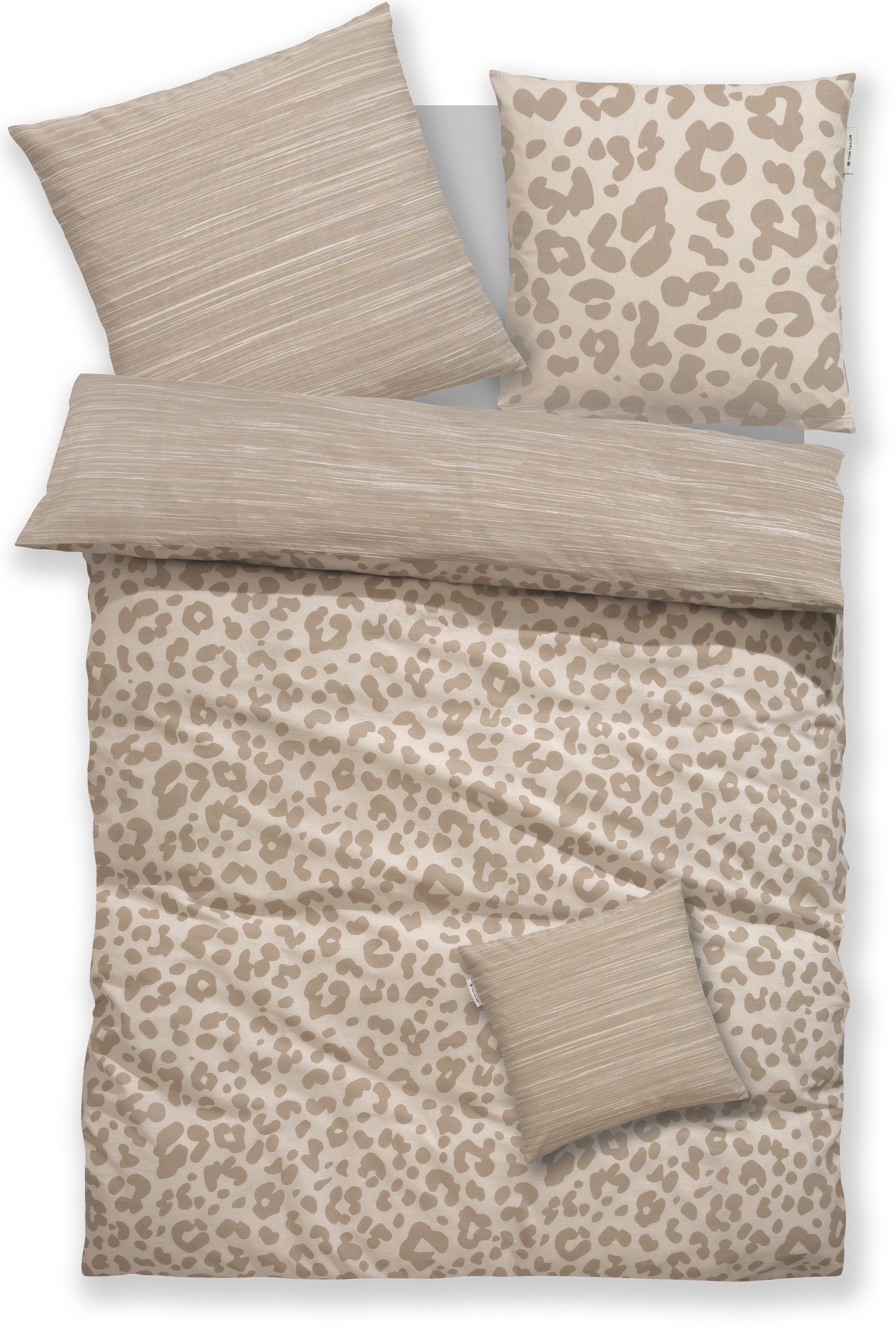 TOM TAILOR HOME Bettwäsche Ellja, Renforcé, 3 teilig, in Gr. 135x200 oder 155x220 cm, 100% Baumwolle, Leo Design