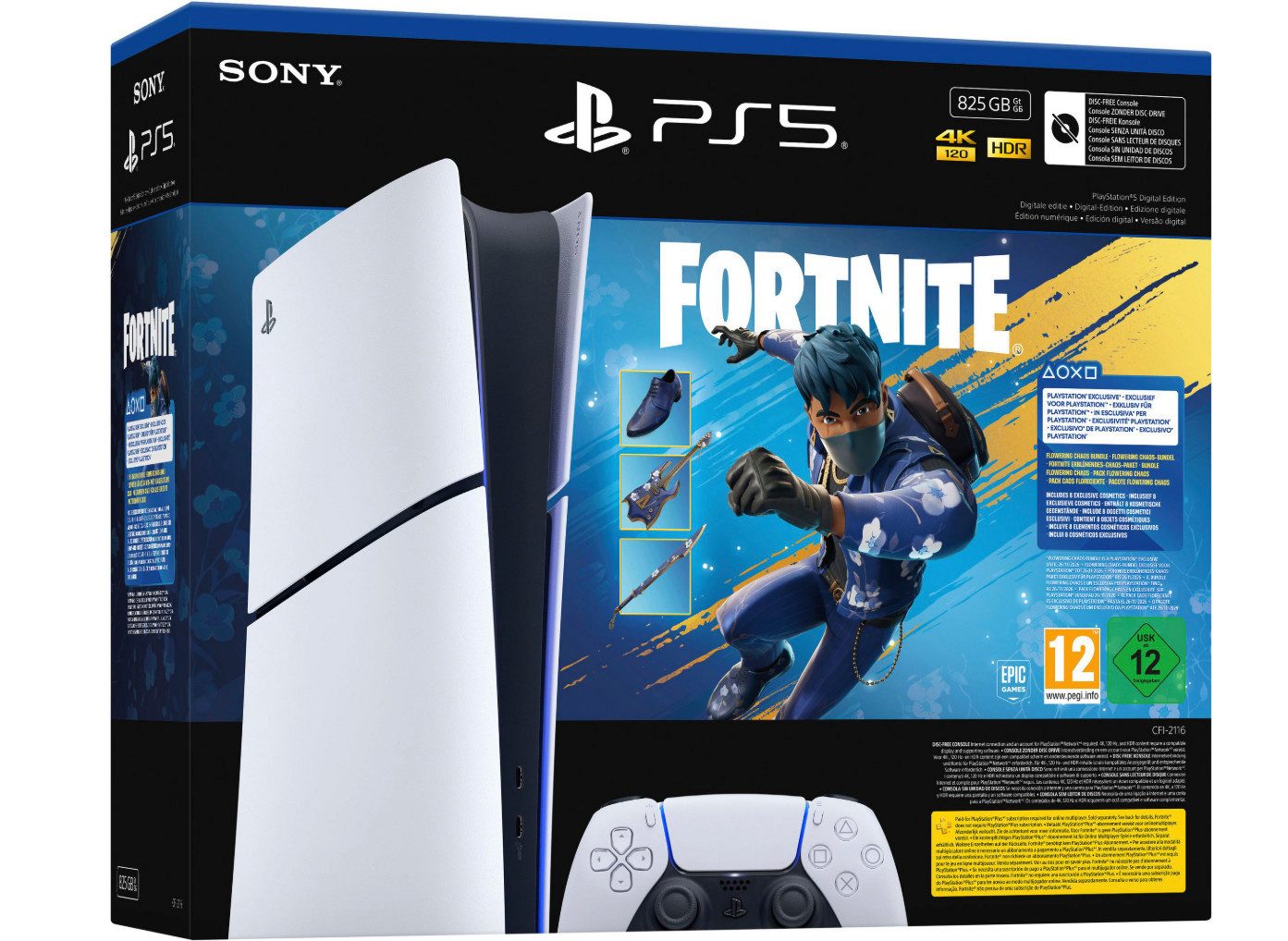 Playstation PlayStation 5 Digital Edition, Slim Fortnite Cobalt Star Bundle