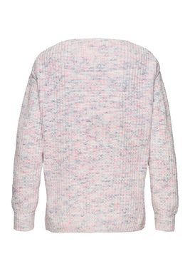 Buffalo V-Ausschnitt-Pullover aus weichem Chenille, Strickpullover, kuschelig weich, Pastell