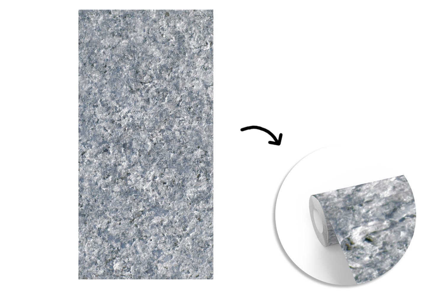 MuchoWow Fototapete Granit - Vliestapete für Stein bedruckt, Grau, - Fototapete Design (2 Muster - Schlafzimmer St), Wohnzimmer - Küche, Matt