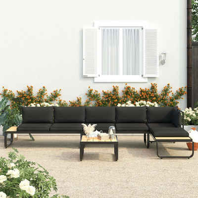 Merax Gartenlounge-Set »Holguín«, (4-tlg), Gartenmöbel-Set aus Aluminium und Holz, für 6 Personen, Lounge Gruppe mit Tisch, Balkonmöbel Set, L-Form