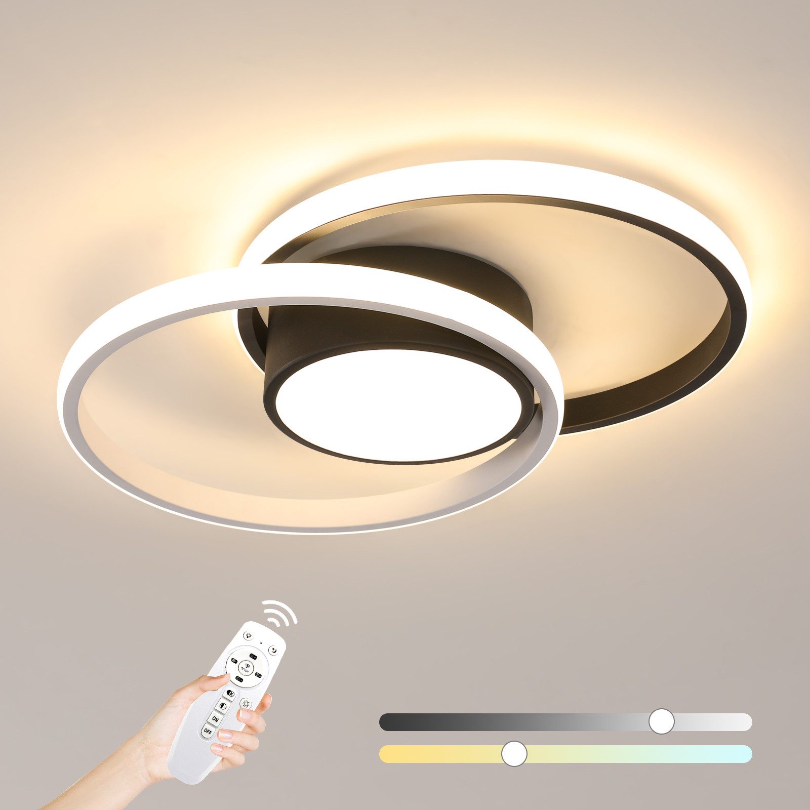 Goeco LED Deckenleuchte Doppelte runde LED günstig online kaufen