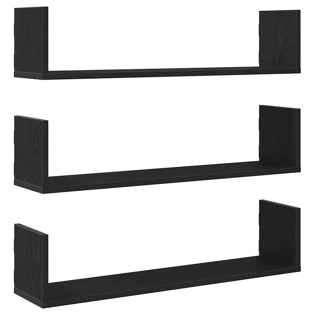 vidaXL Regal Wandregale 3 Stk. Schwarz günstig online kaufen