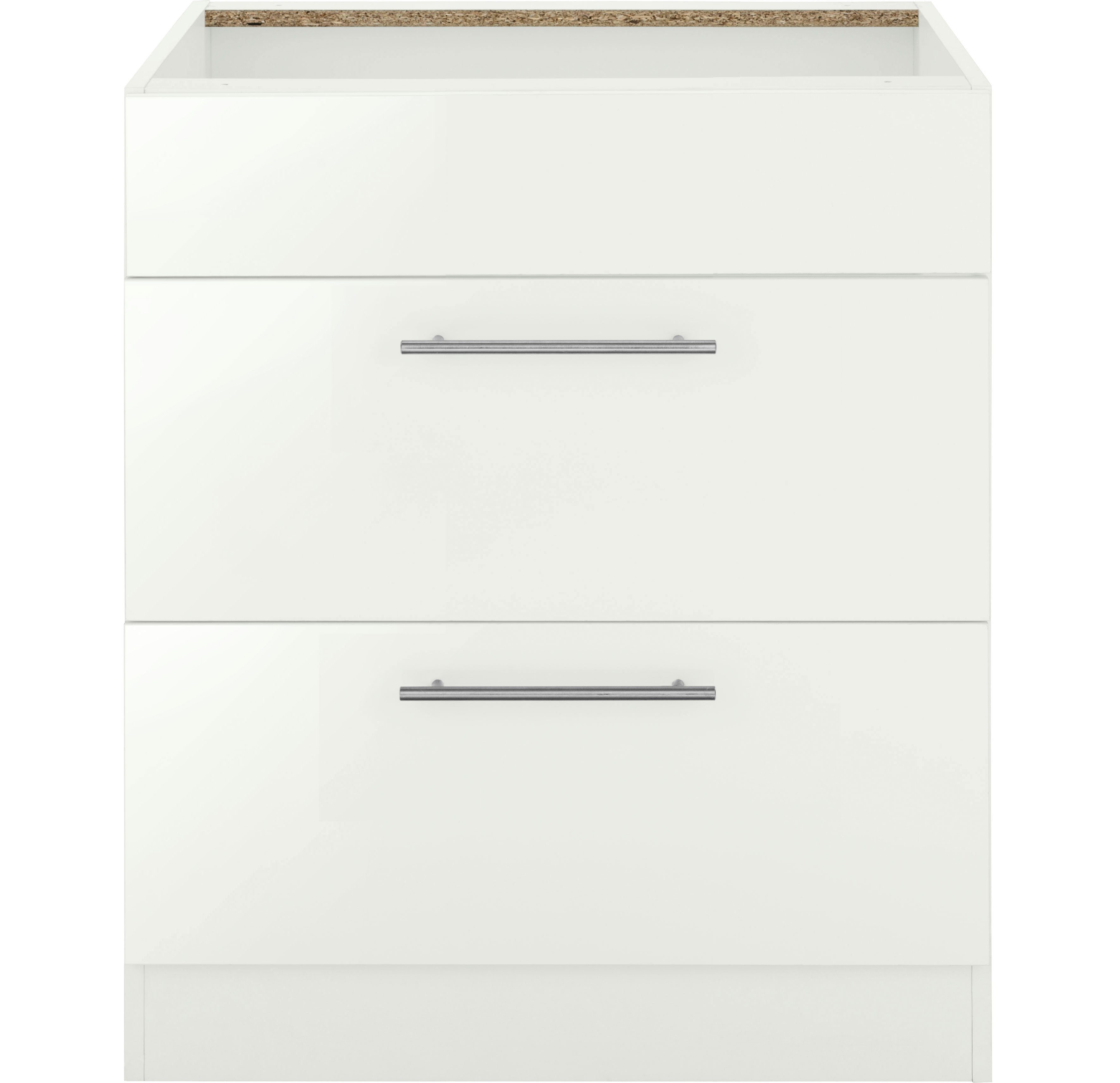 wiho Küchen Kochfeldumbauschrank Cali 60 cm breit, ohne Arbeitsplatte Front: Weiß Glanz, Korpus: weiß | Weiß