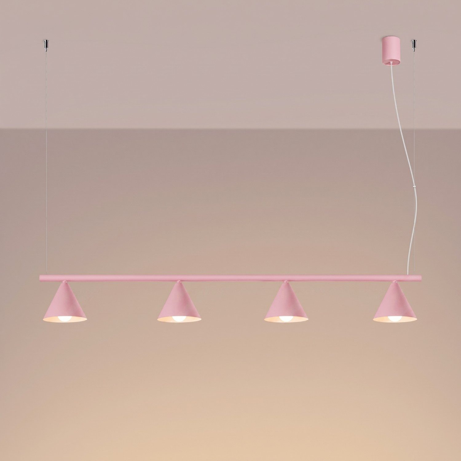 SOLLUX lighting Kronleuchter Kronleuchter NOX 4L rosa, Nicht enthalten