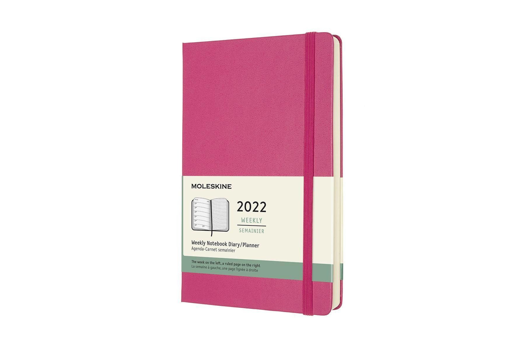 MOLESKINE Terminkalender Moleskine 12 Monate Wochen Notizkalender 2022 Large/A5, Bouganivill...