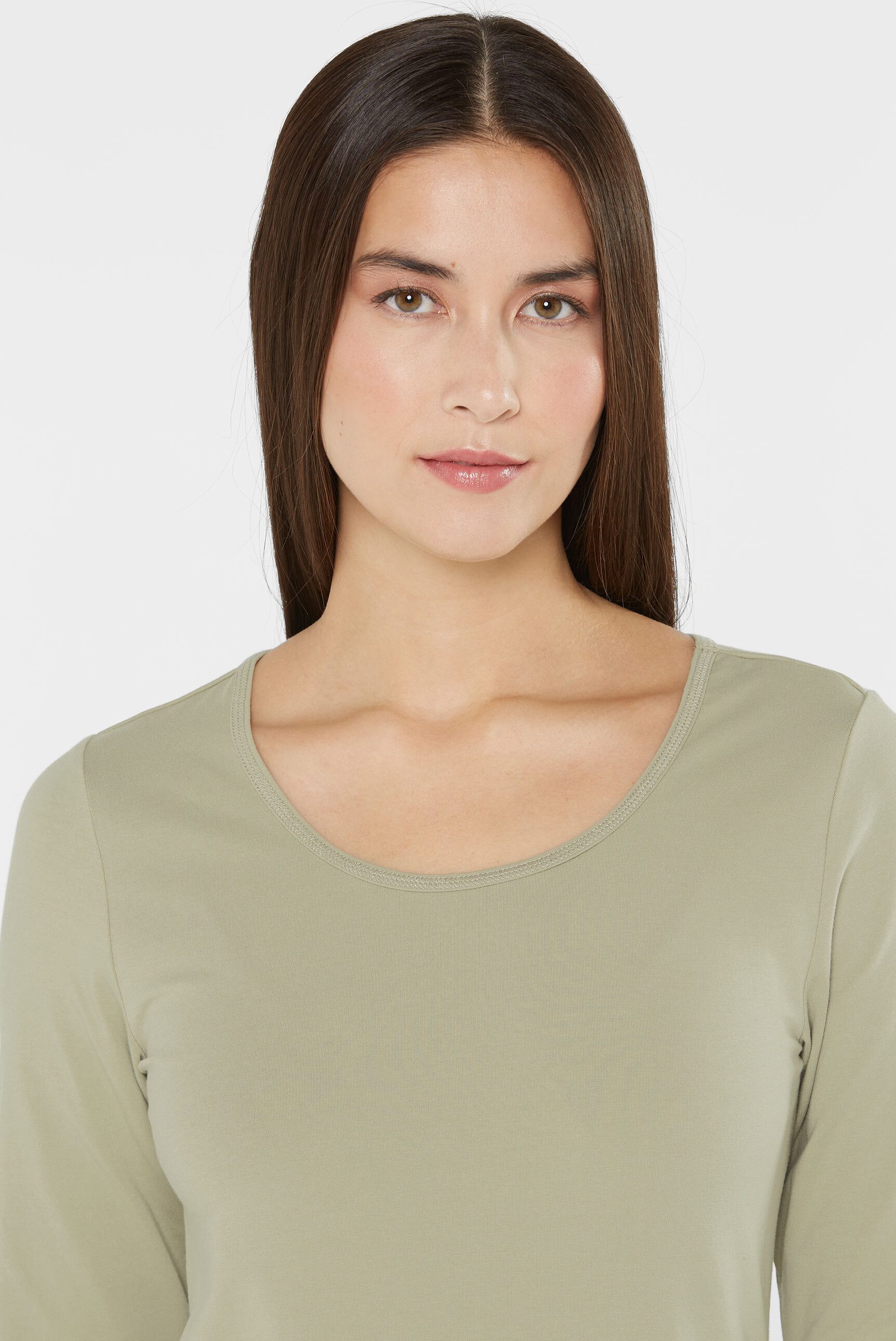 SENSES.THE LABEL Rundhalsshirt mit Elasthan-Anteil