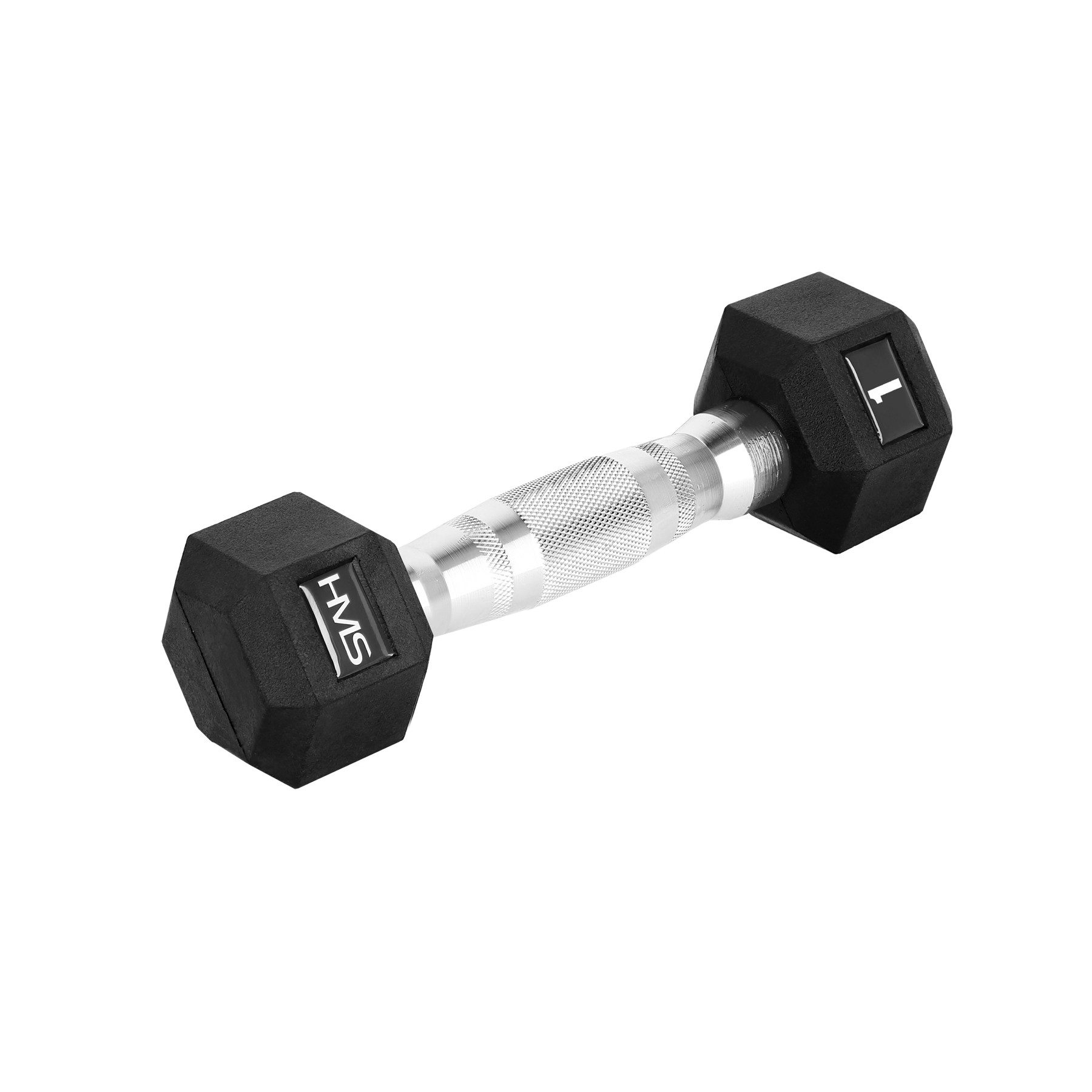 Kurzhantel HEX PRO 1 kg Kurzhantel gummiert sechseckig Stahl