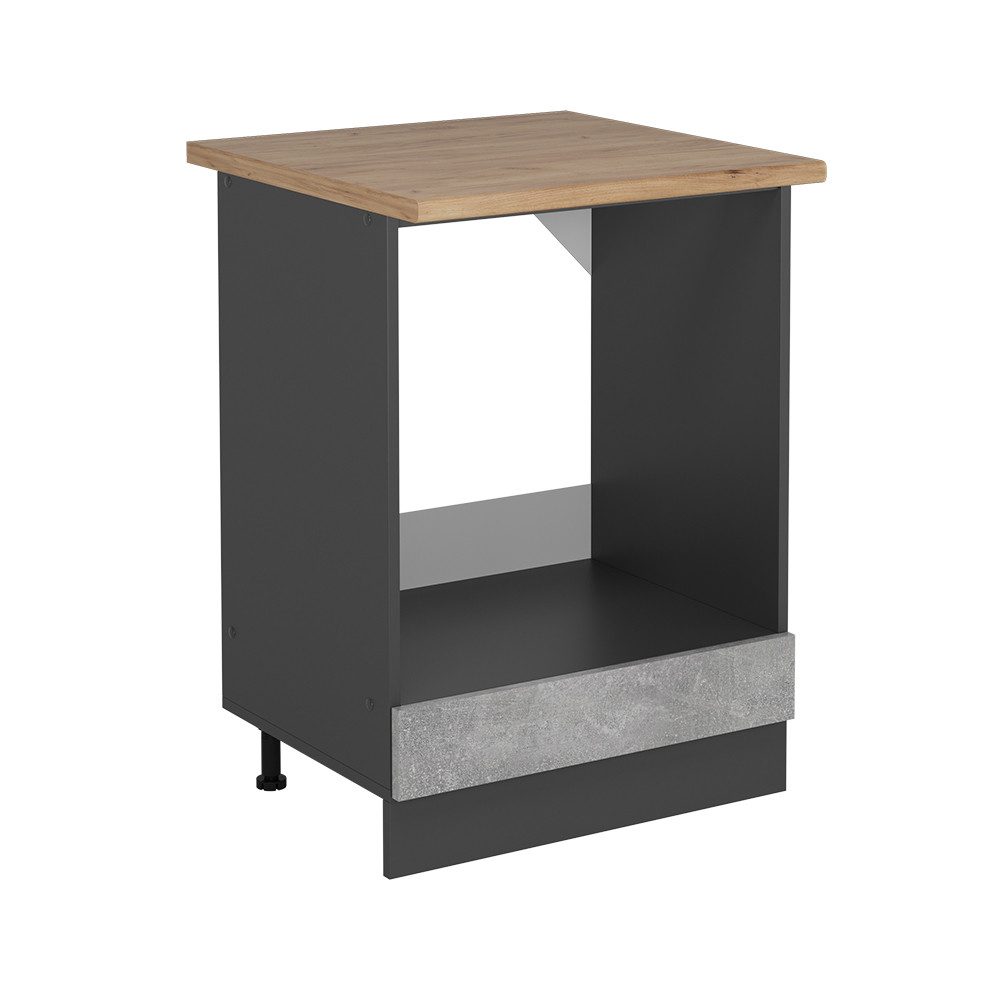 Vicco Herdumbauschrank R-Line, Beton/Anthrazit, 60 cm, günstig online kaufen