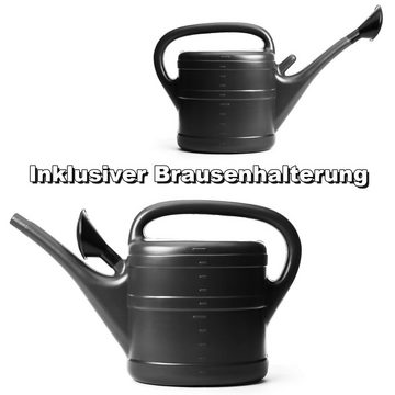 BigDean Gießkanne Gießkanne 10 Liter anthrazit für Haus & Garten robustem Kunststoff (1-tlg)