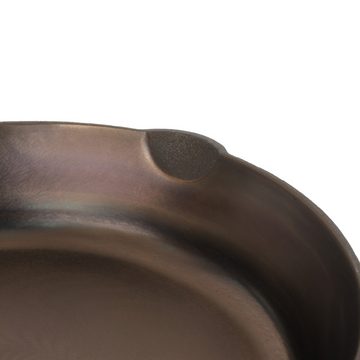 Mahlzeit Grillpfanne Polierte Gusseisenpfanne Ø 27 cm, Bratpfanne mit zwei Ausgießern, Gusseisen (1-tlg)