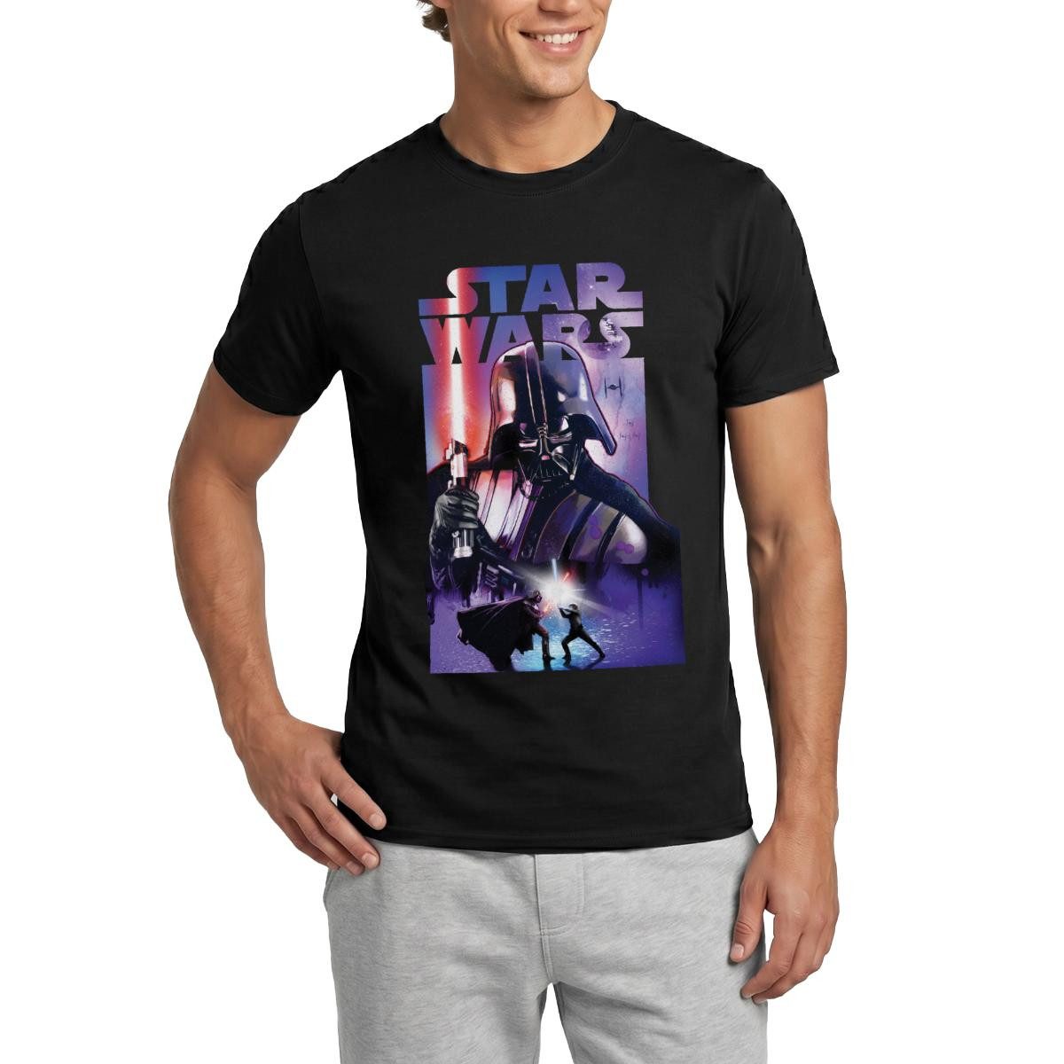 T-Shirt Star Wars Darth Vader Mit Rotem Lichtschwert Männer T-Shirt