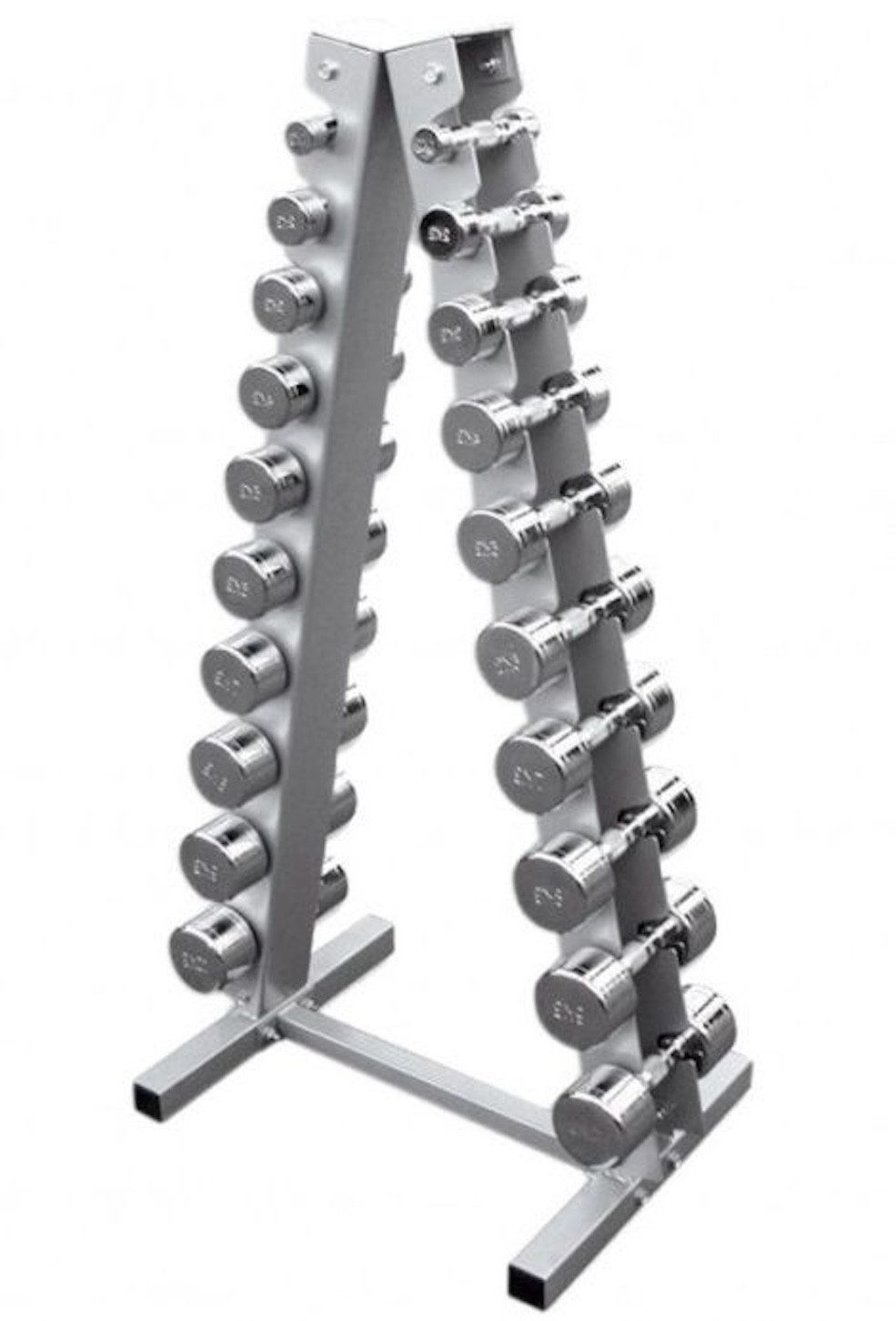 Hantel-Set Chrom- und Hex-Hantel Pyramide (für Chrom Kurzhantel Set)