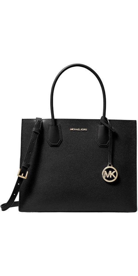 MICHAEL KORS Handtasche Michael Kors Shopper Mercer Large Saffiano Leder Schwarz Handtasche