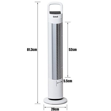 Gotoll Turmventilator GL302R, 81cm Säulenventilator Towerventilator 70° Oszillation Ventilator