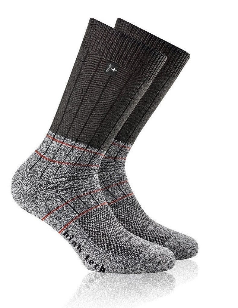 Rohner Socks Wandersocken Fibre High Tech (Coolmax-Fasern/Merinowolle) anthrazit/grau - 1 Paar