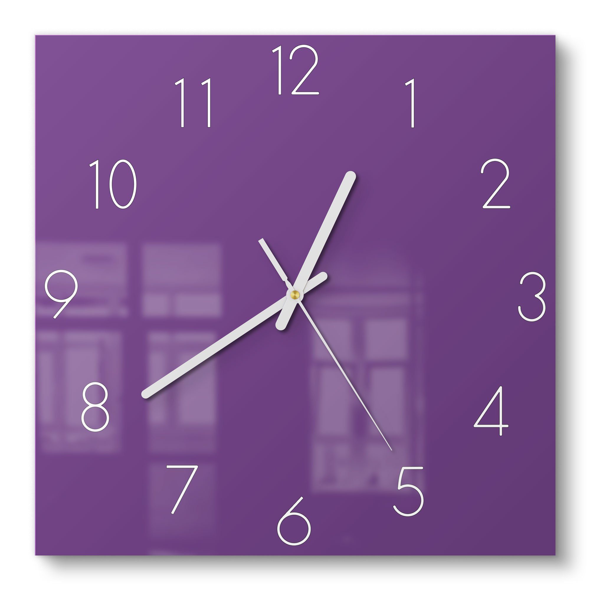 DEQORI Wanduhr 'Unifarben - Violett' (Glas Glasuhr modern Wand Uhr Design  Küchenuhr)