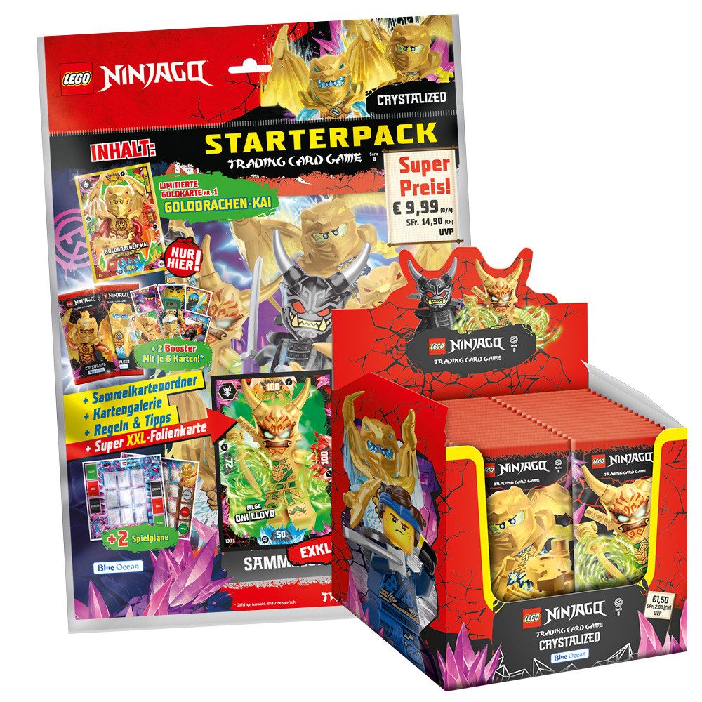 LEGO® Sammelkarte LEGO Ninjago Serie 8 Trading Cards 1 Starter + 1 Display (50 Booster)