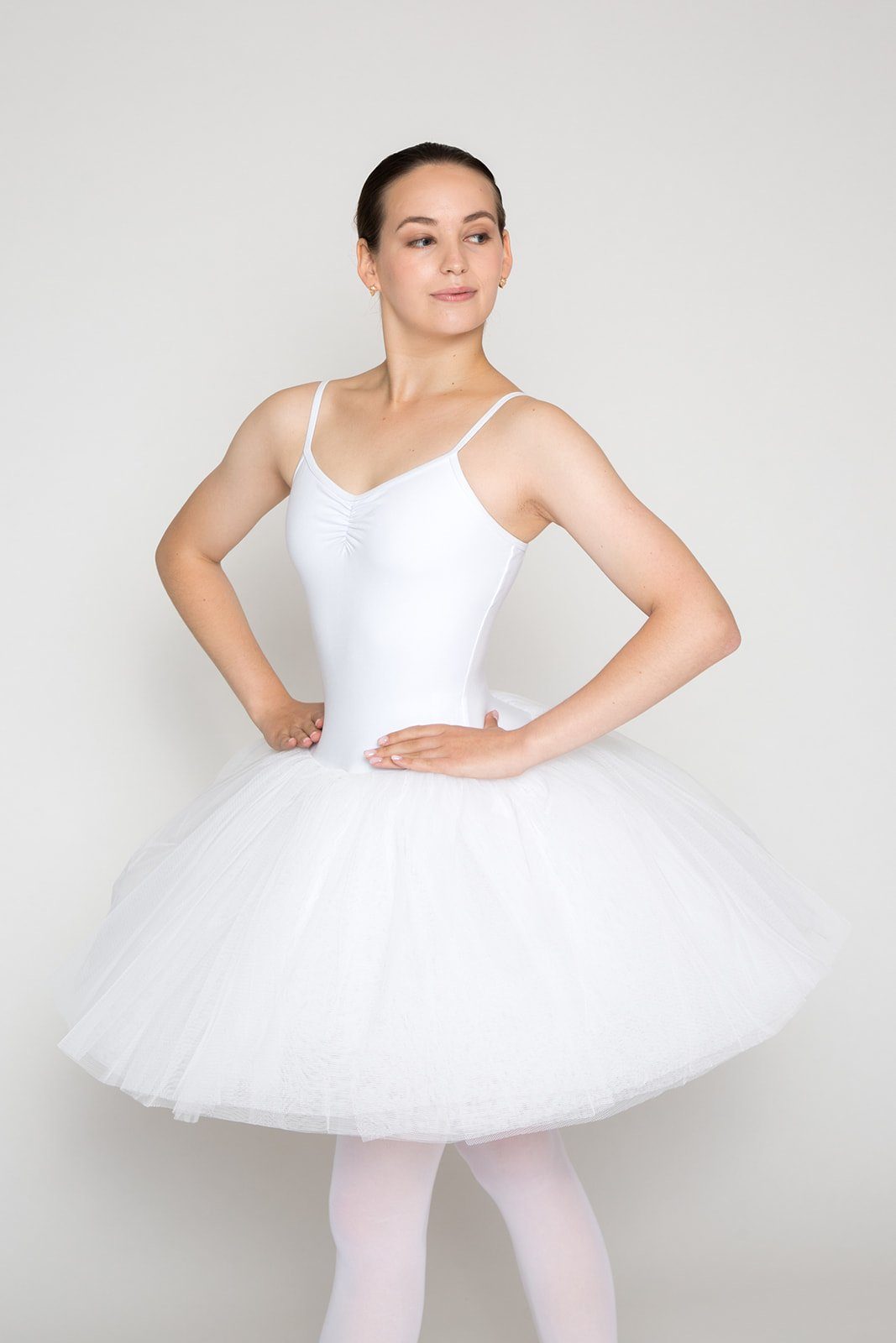 tanzmuster Tüllkleid Damen Ballett Übungs-Tutu Alda aus 8 Lagen festem Tüll zum Reinschlüpfen fürs Kinder Ballett