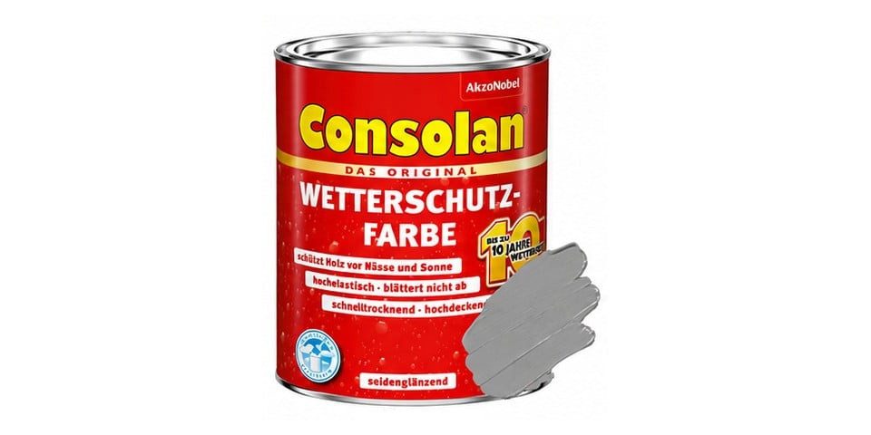 Consolan  Holzschutzlasur Consolan Wetterschutz-Farbe 2,5 L steingrau